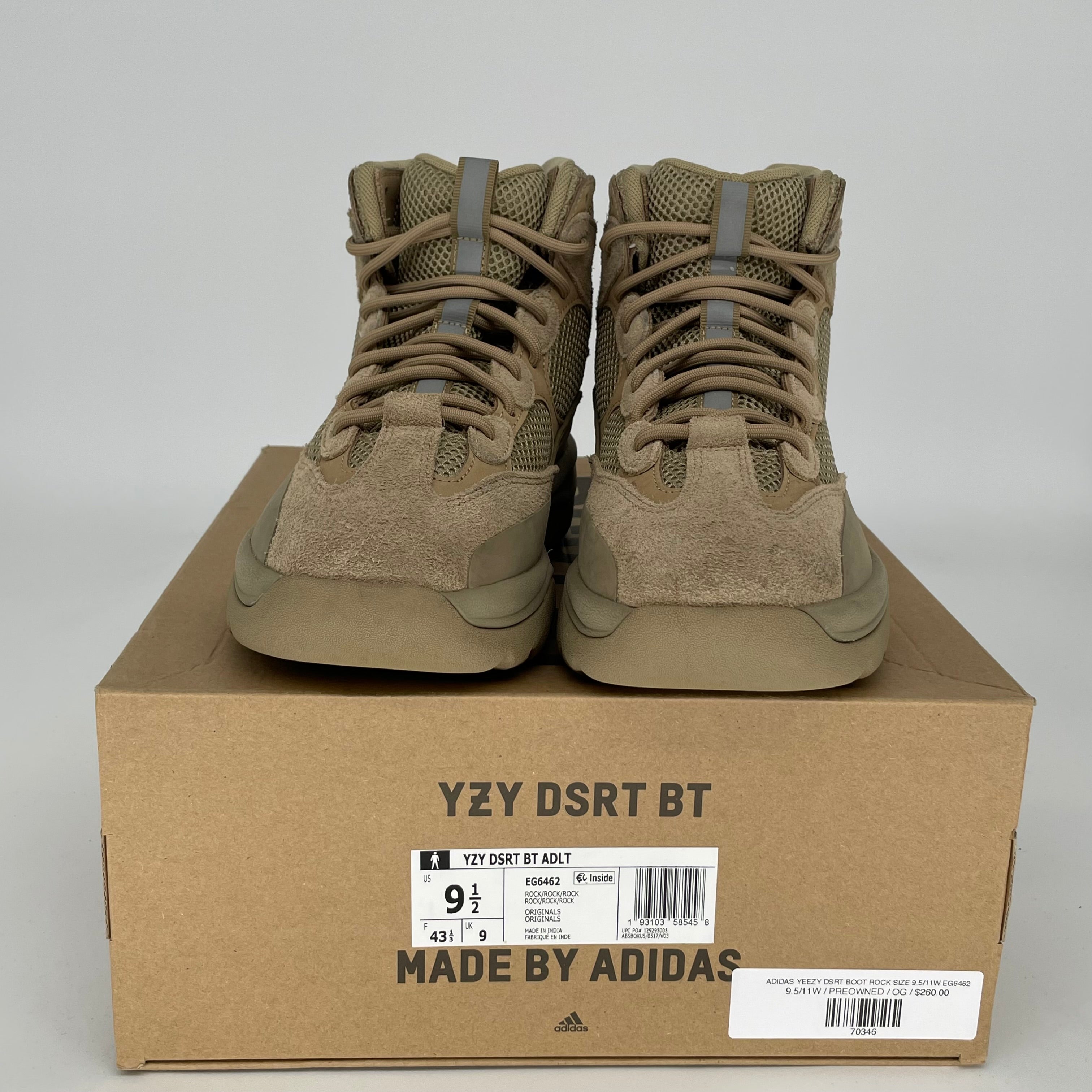 ADIDAS YEEZY DSRT BOOT ROCK SIZE 9.5 EG6462