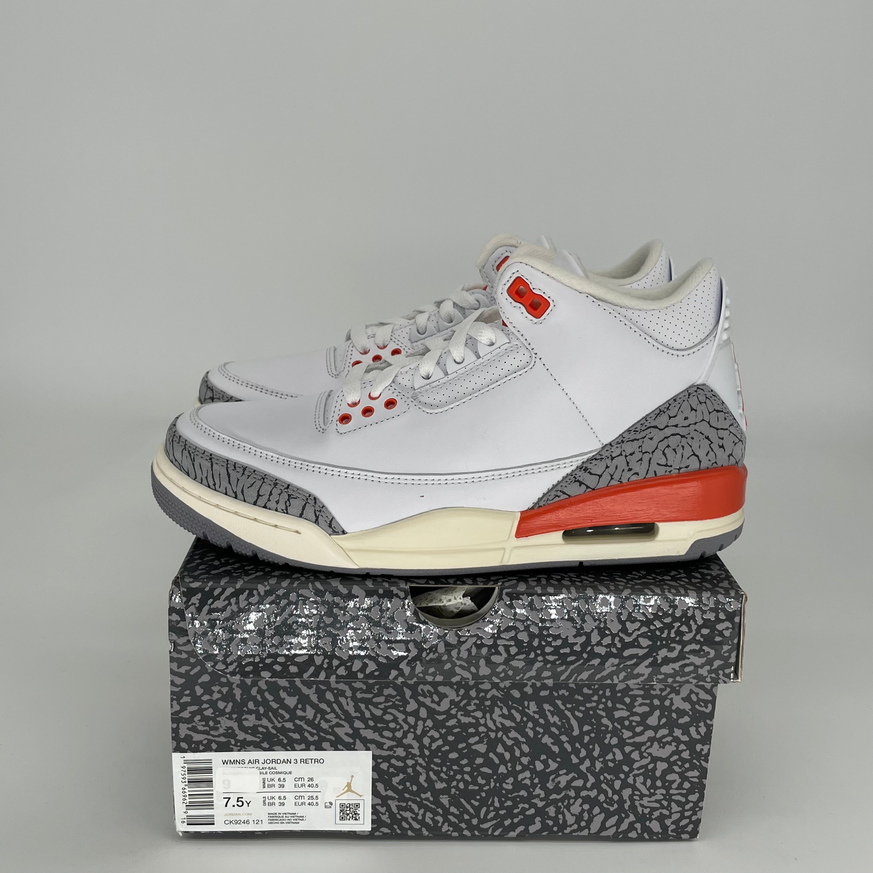 AIR JORDAN 3 GEORGIA PEACH W SIZE 7.5/9W CK9246-121