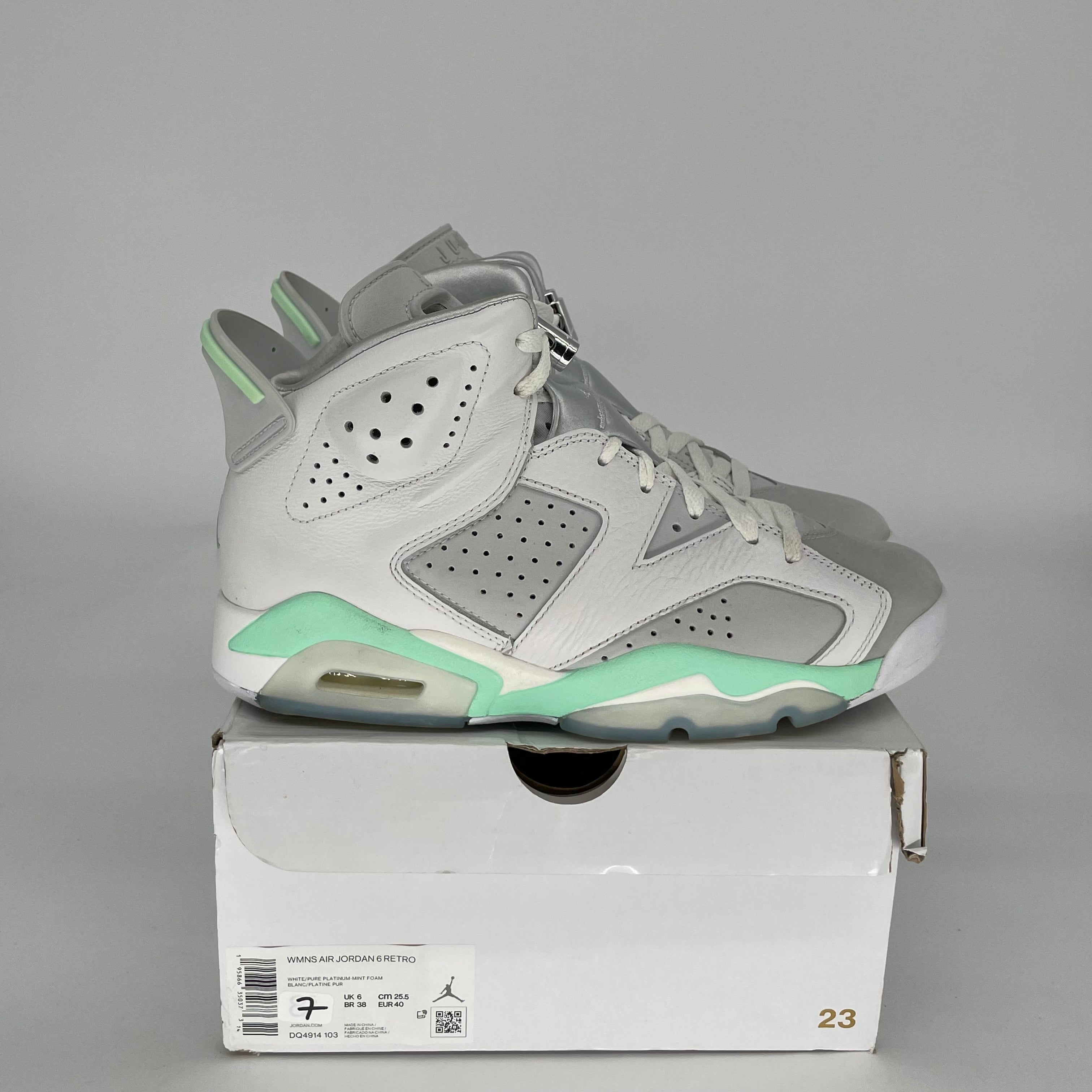 AIR JORDAN 6 MINT FOAM W SIZE 7/8.5W DQ4914-103