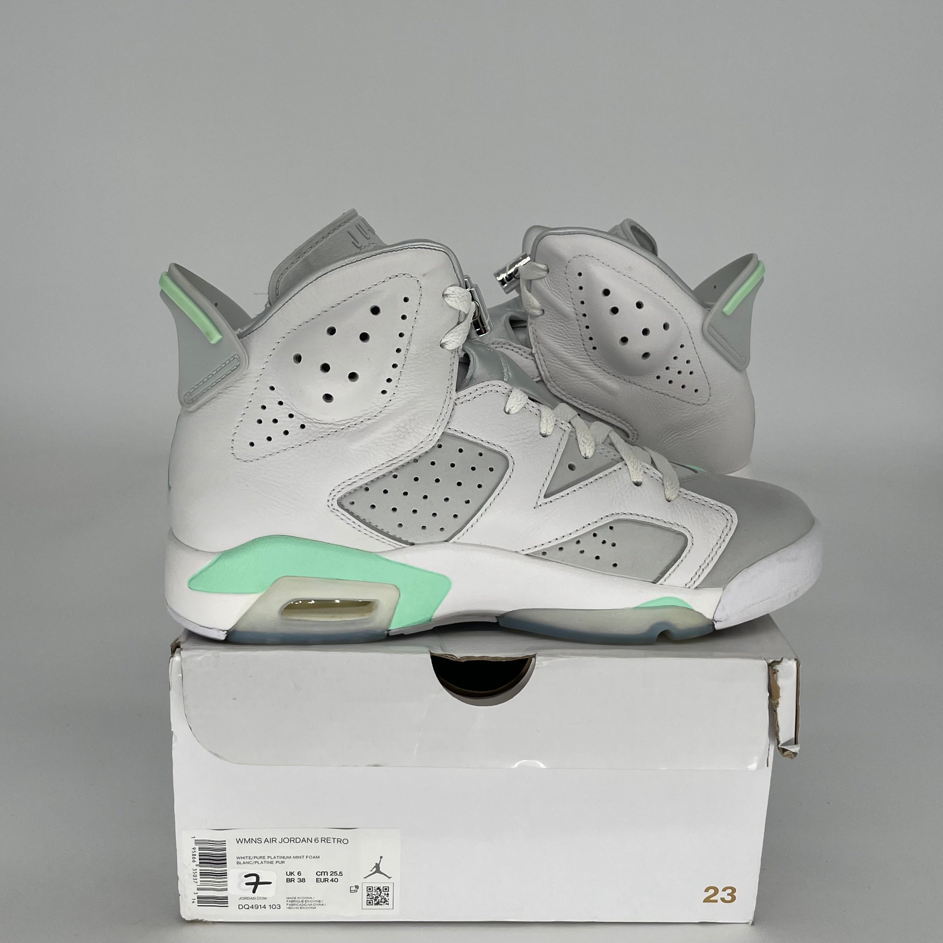 AIR JORDAN 6 MINT FOAM W SIZE 7/8.5W DQ4914-103