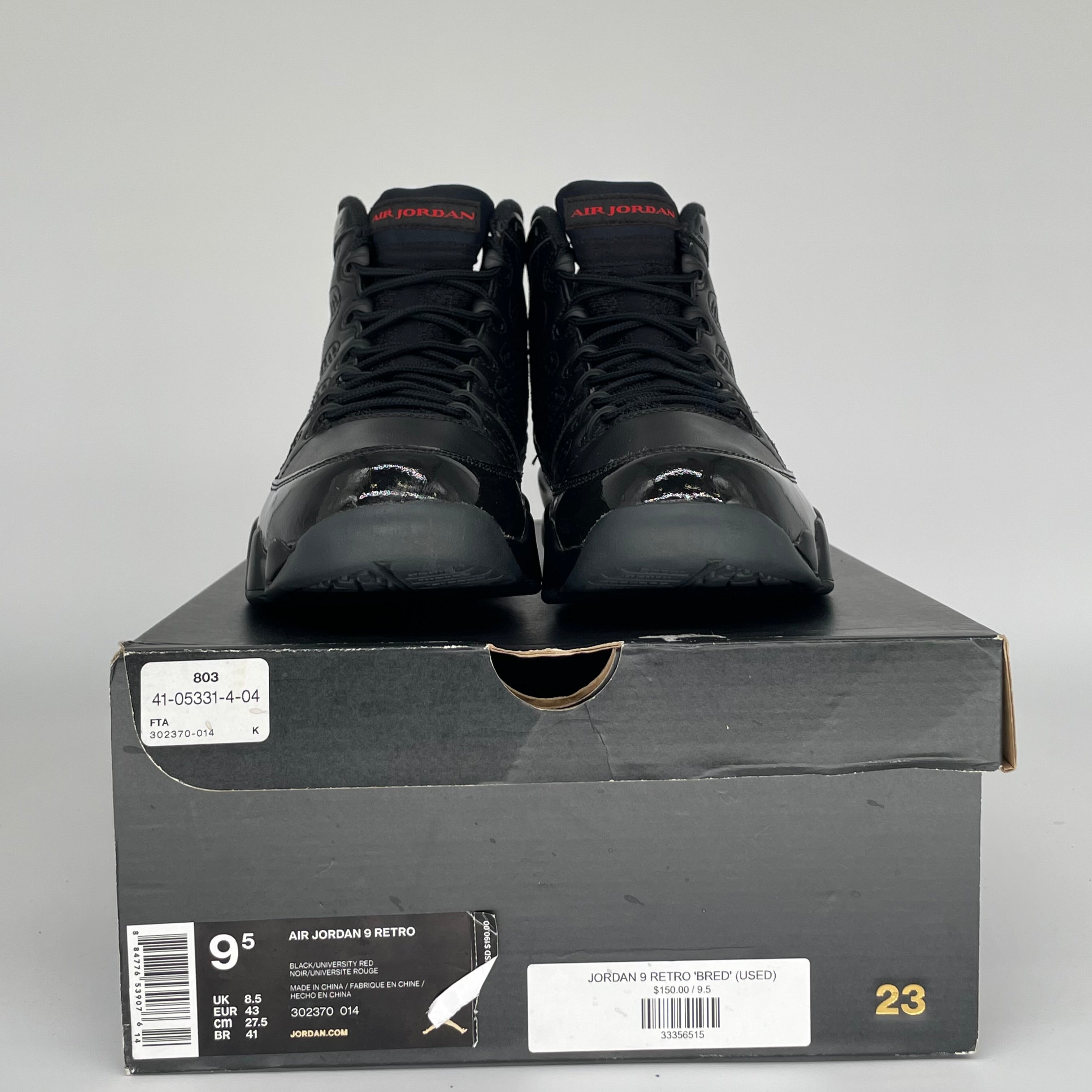 AIR JORDAN 9 BRED SIZE 9.5 302370-014