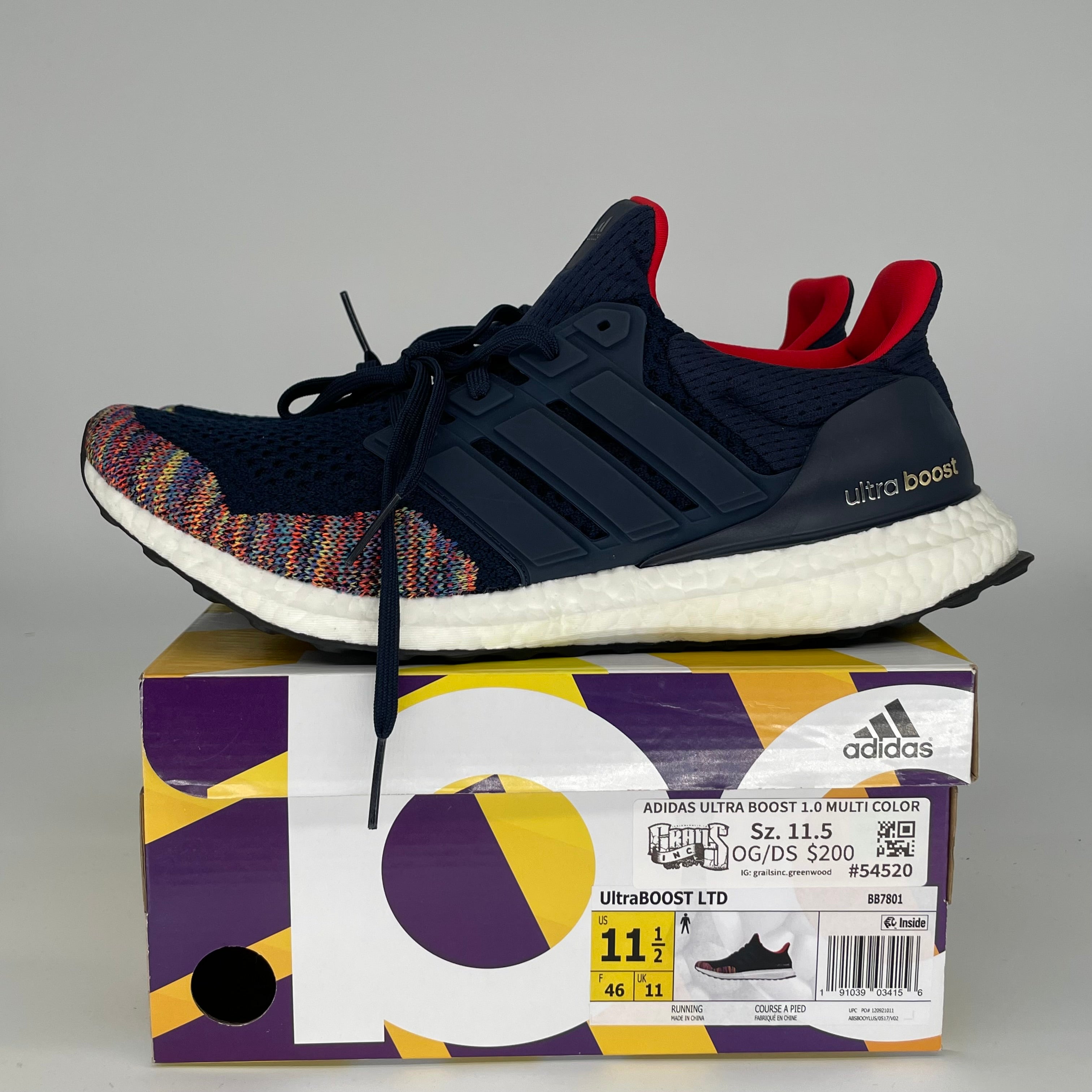 ADIDAS ULTRA BOOST 1.0 MULTI COLOR SIZE 11.5 BB7801