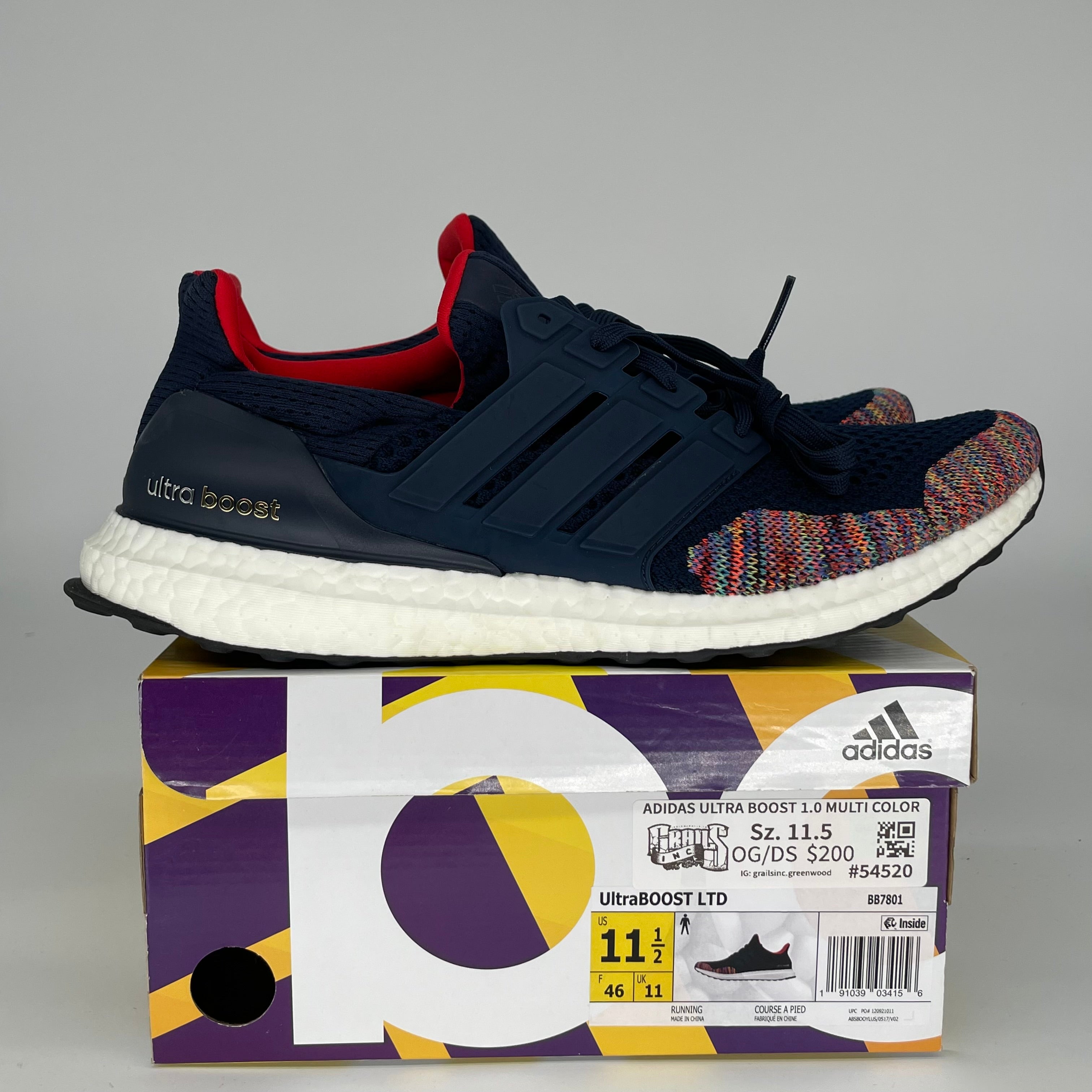 ADIDAS ULTRA BOOST 1.0 MULTI COLOR SIZE 11.5 BB7801