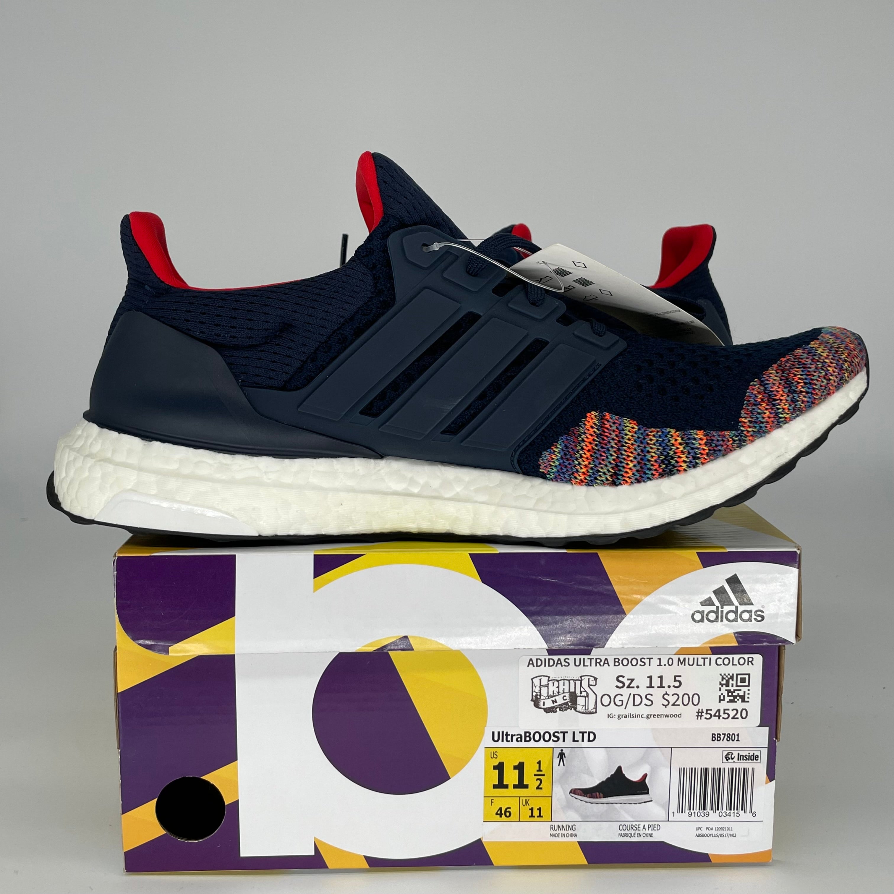 ADIDAS ULTRA BOOST 1.0 MULTI COLOR SIZE 11.5 BB7801