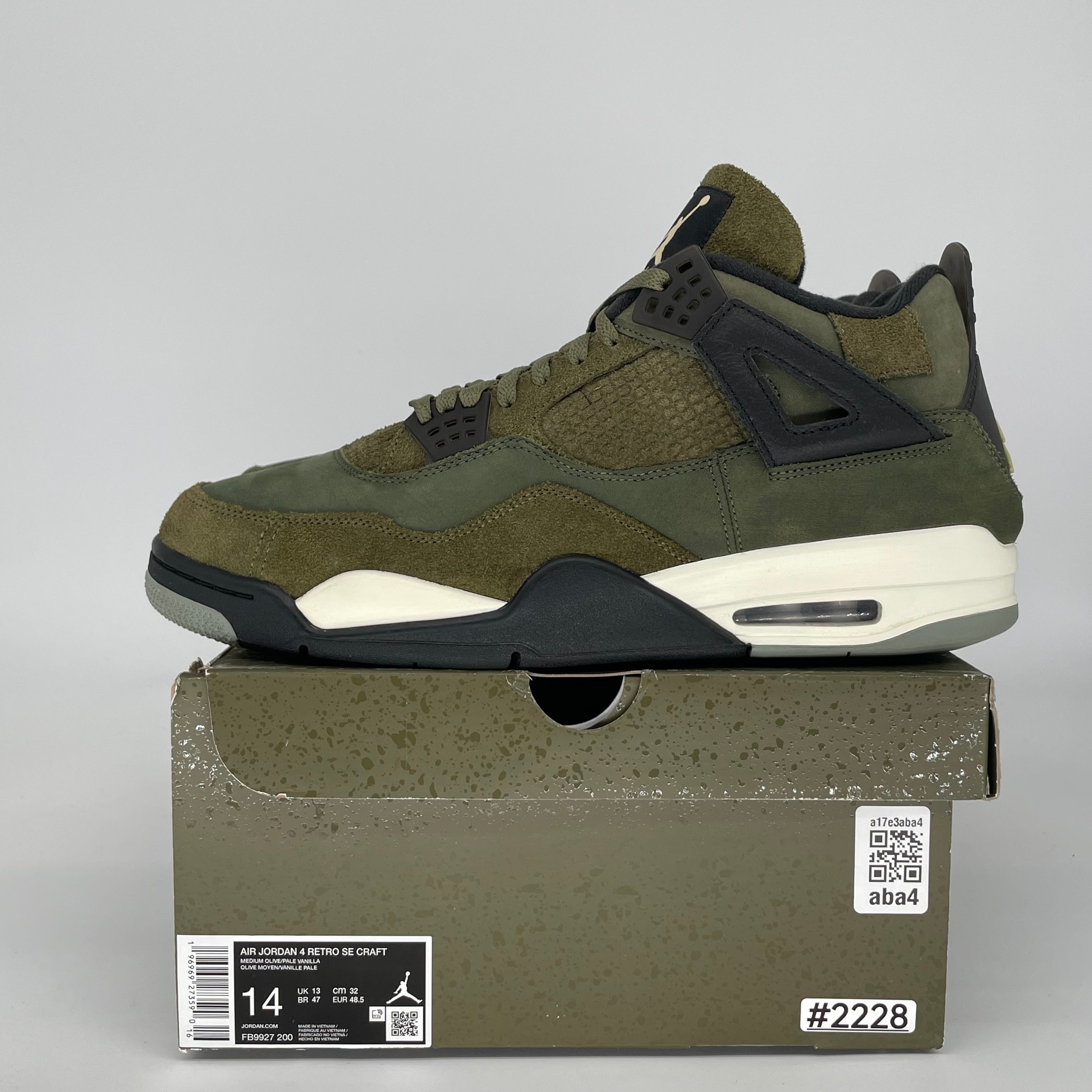 AIR JORDAN 4 CRAFT MEDIUM OLIVE SIZE 14 FB9927-200