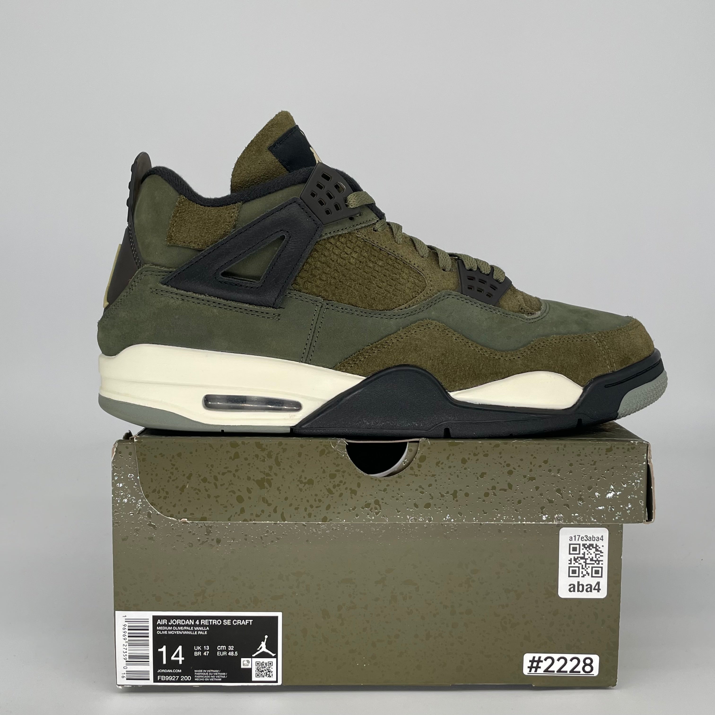 AIR JORDAN 4 CRAFT MEDIUM OLIVE SIZE 14 FB9927-200