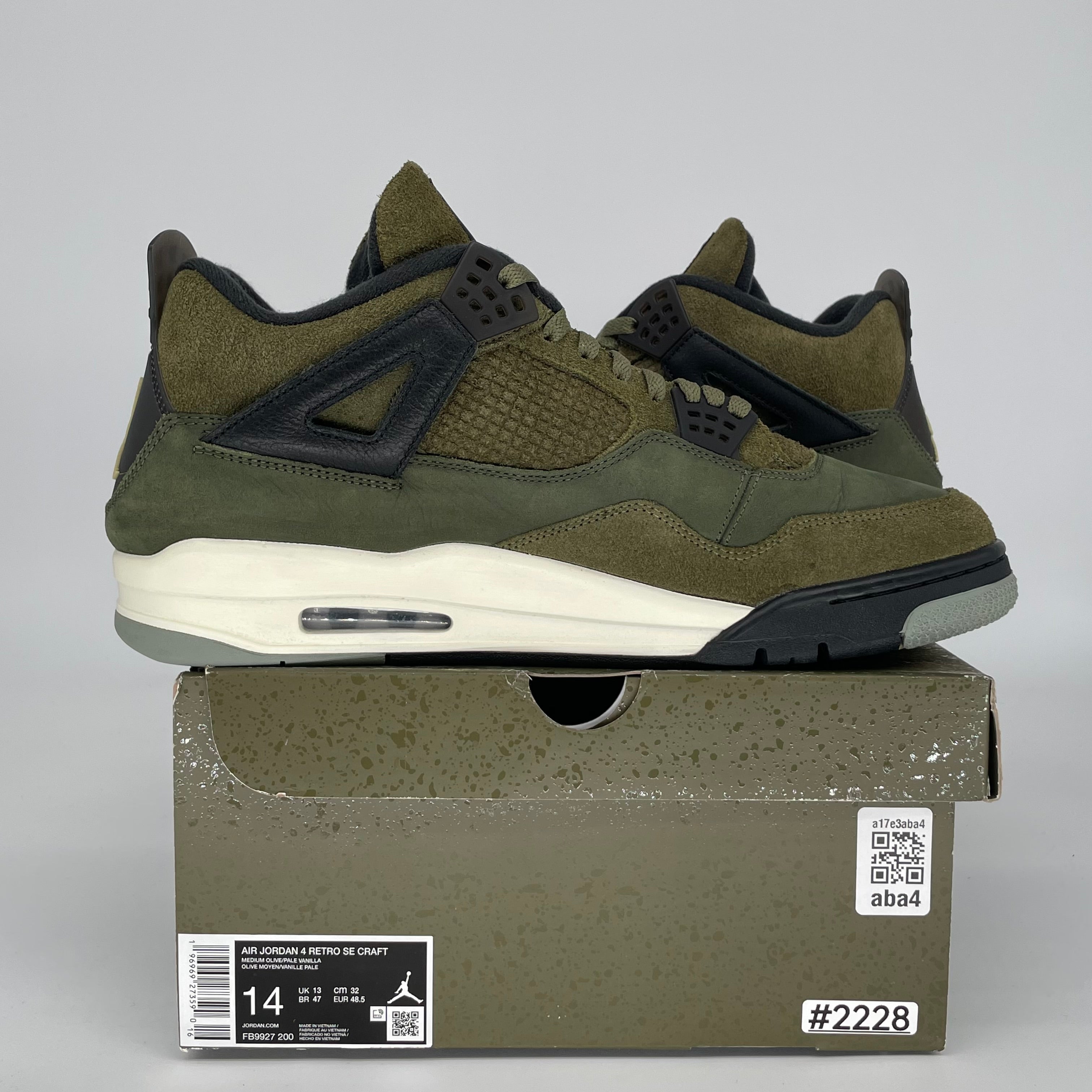 AIR JORDAN 4 CRAFT MEDIUM OLIVE SIZE 14 FB9927-200