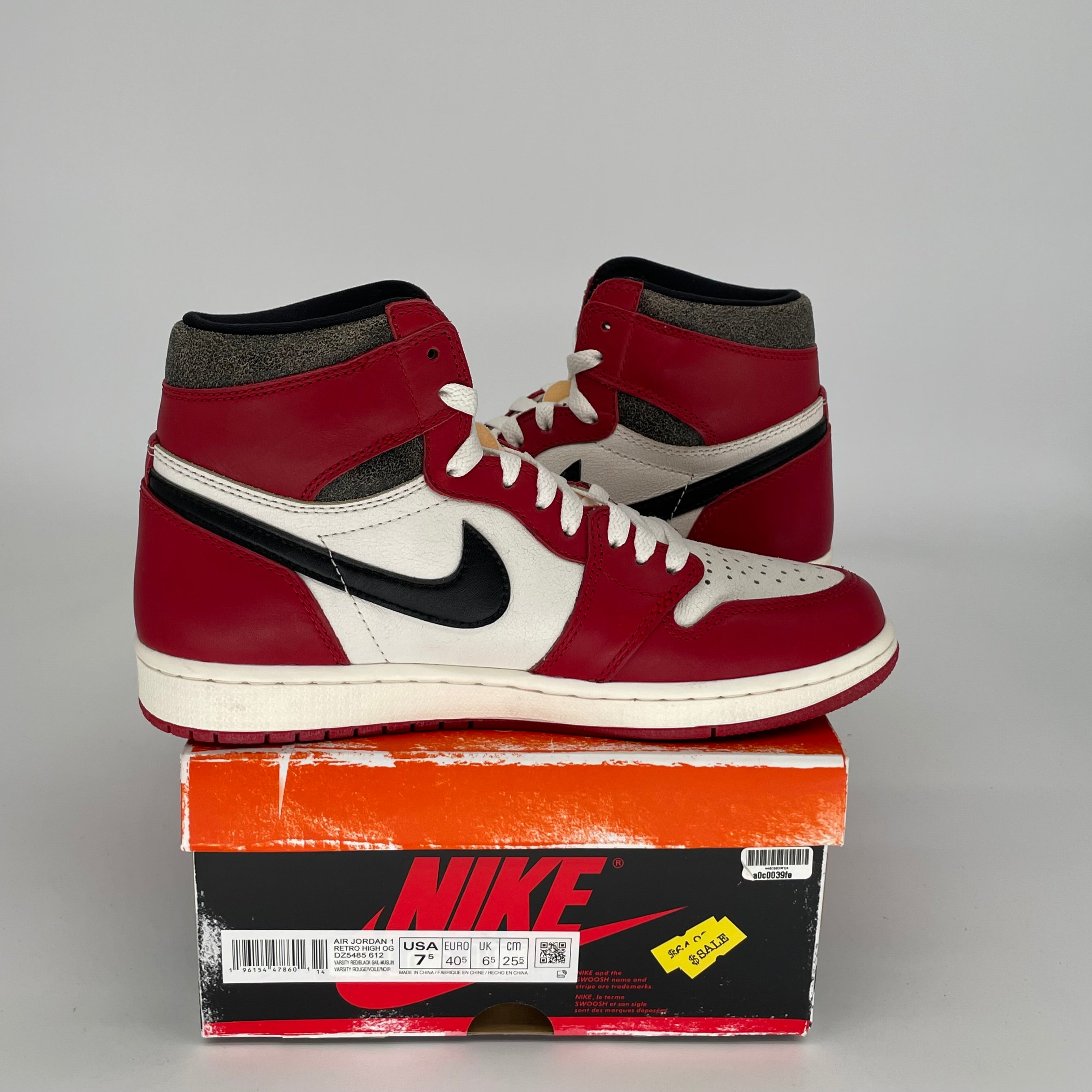 AIR JORDAN 1 LOST AND FOUND SIZE 7.5 DZ5485-612