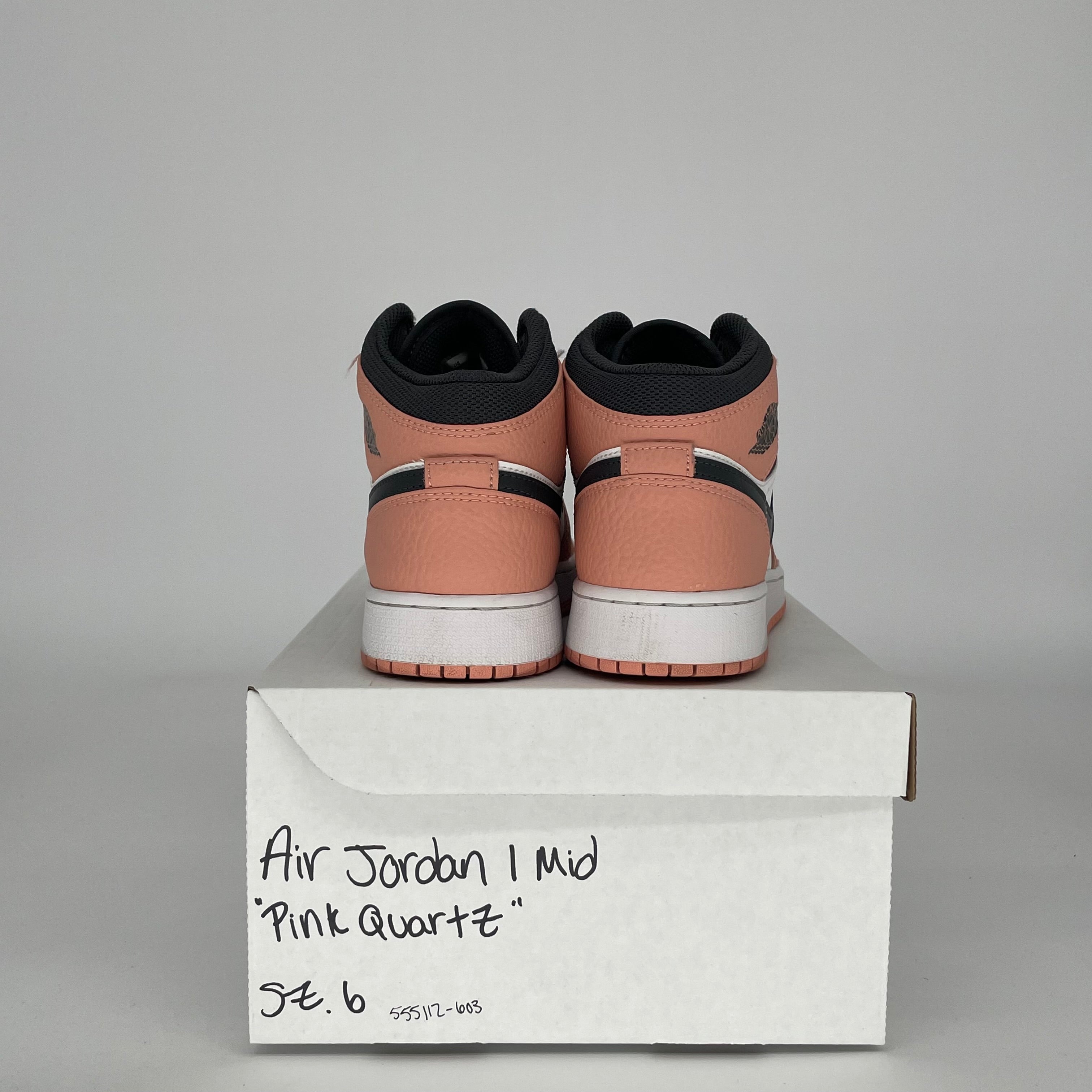 AIR JORDAN 1 MID PINK QUARTZ SIZE 6Y 555112-603