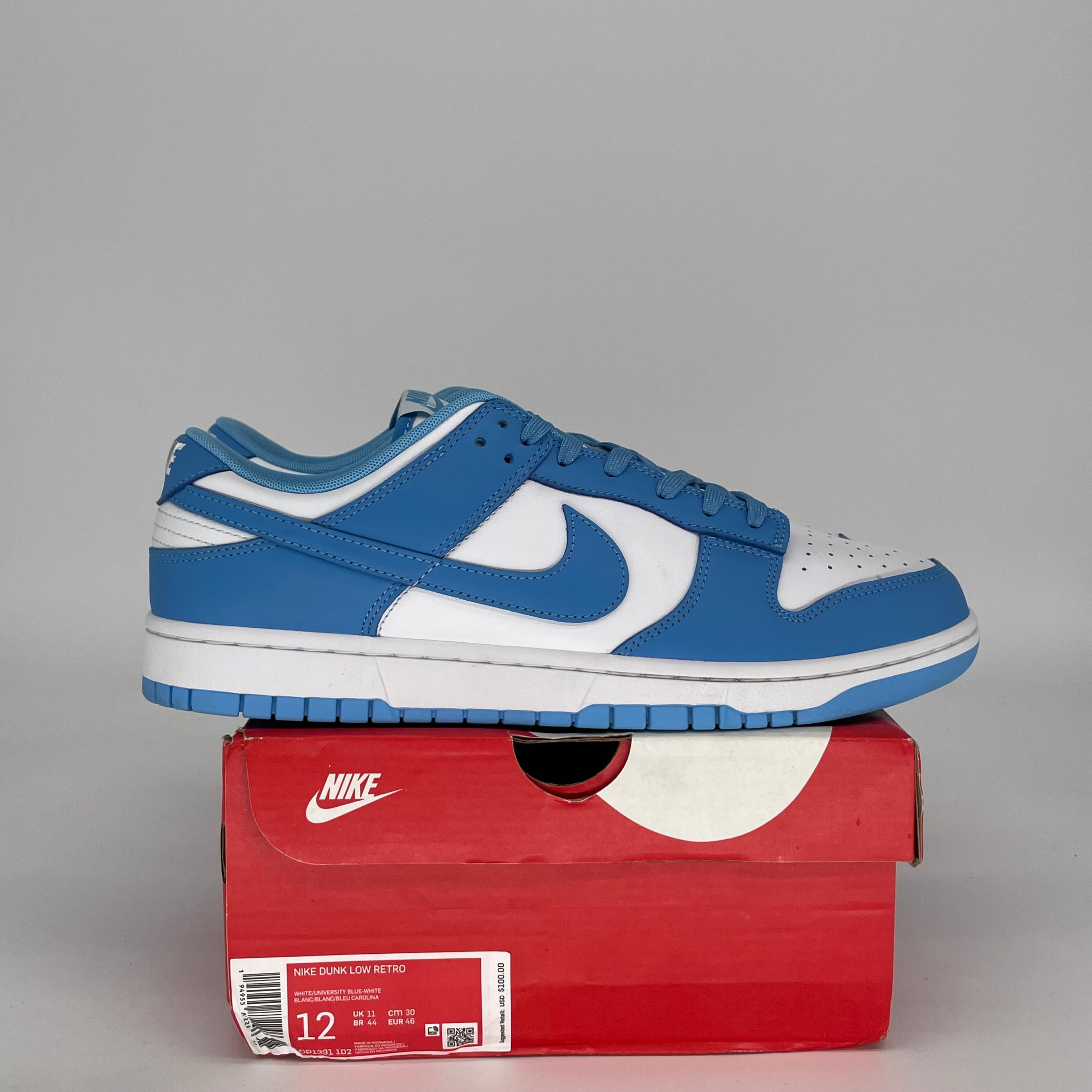 NIKE DUNK LOW UNC SIZE 12 DD1391-102