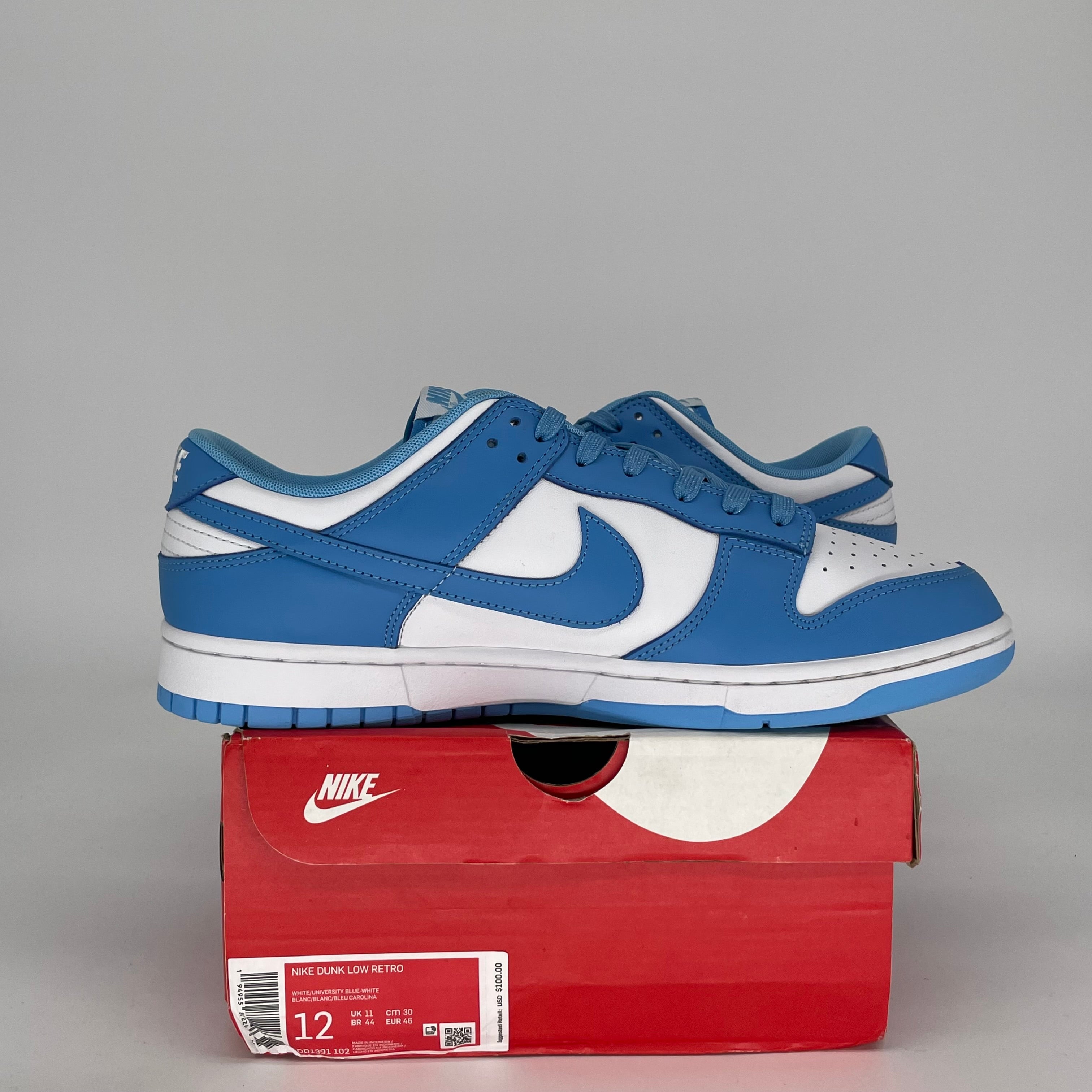 NIKE DUNK LOW UNC SIZE 12 DD1391-102