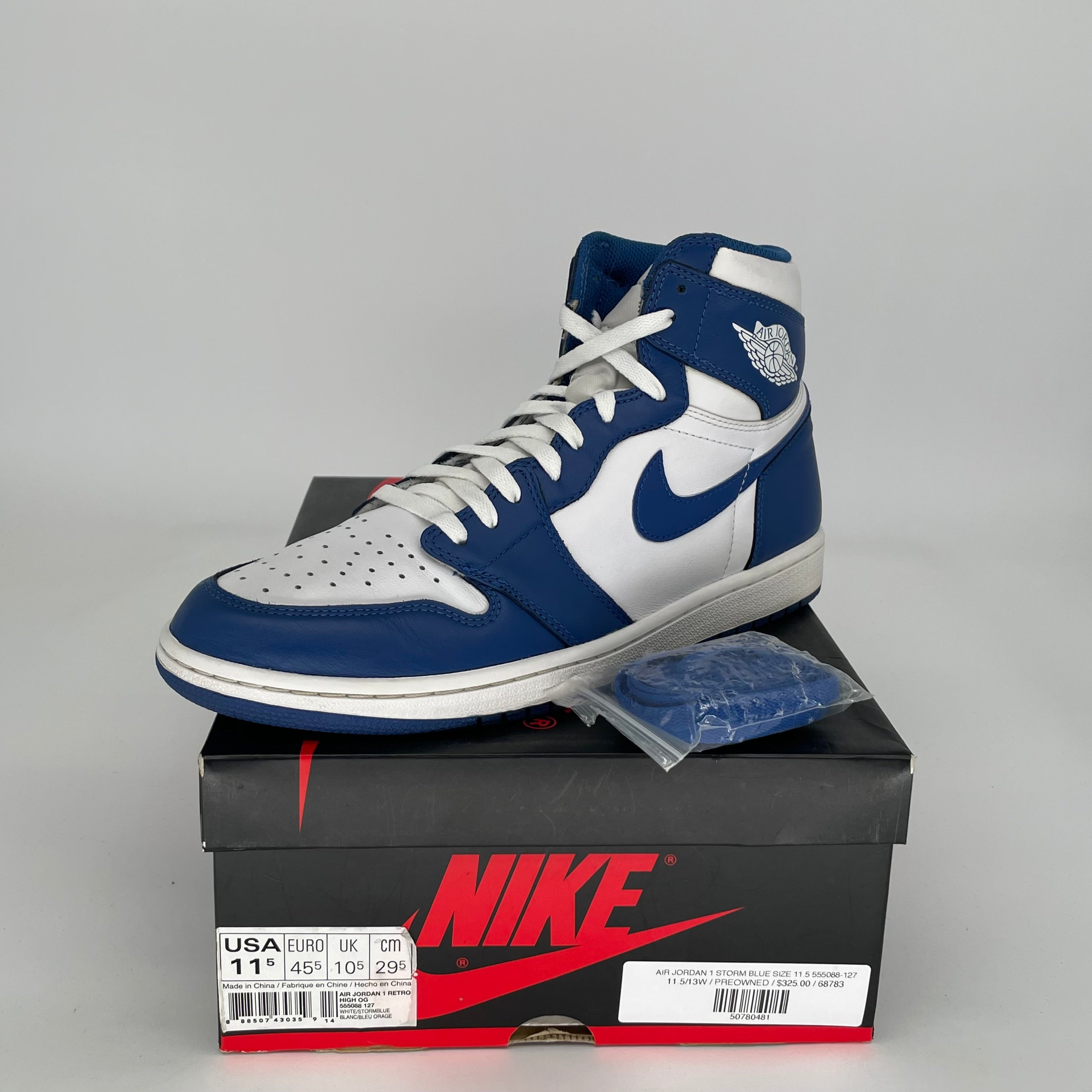 AIR JORDAN 1 STORM BLUE SIZE 11.5 555088-127