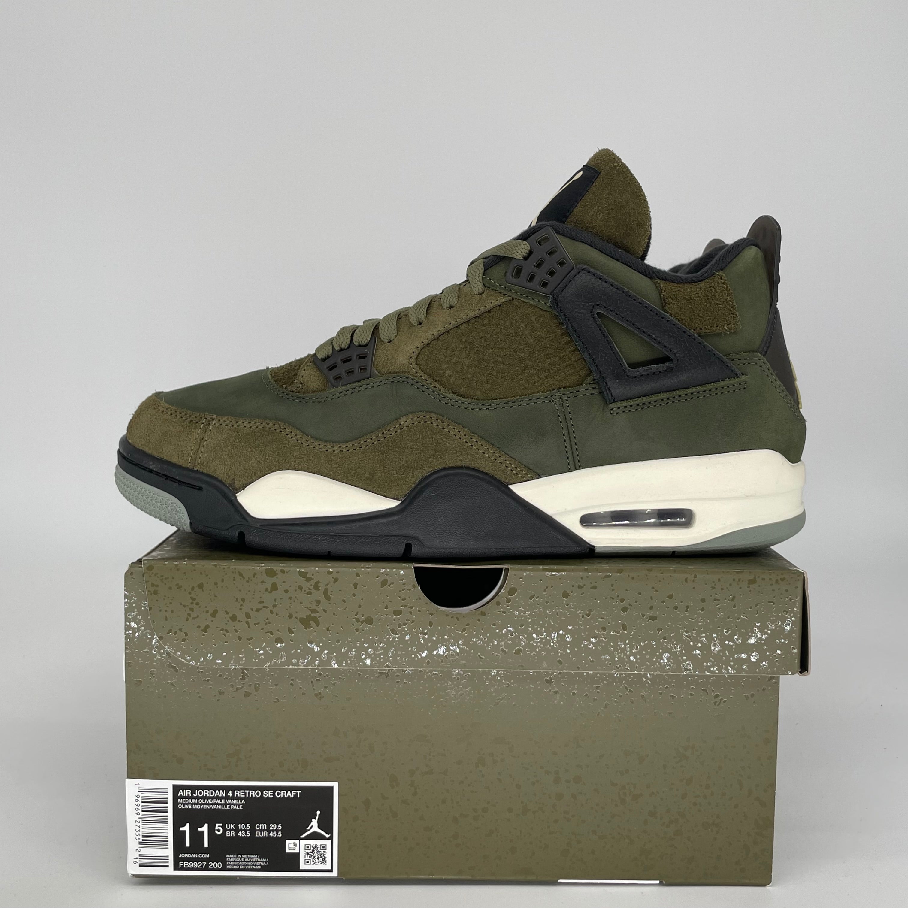 AIR JORDAN 4 CRAFT MEDIUM OLIVE SIZE 11.5 FB9927-200