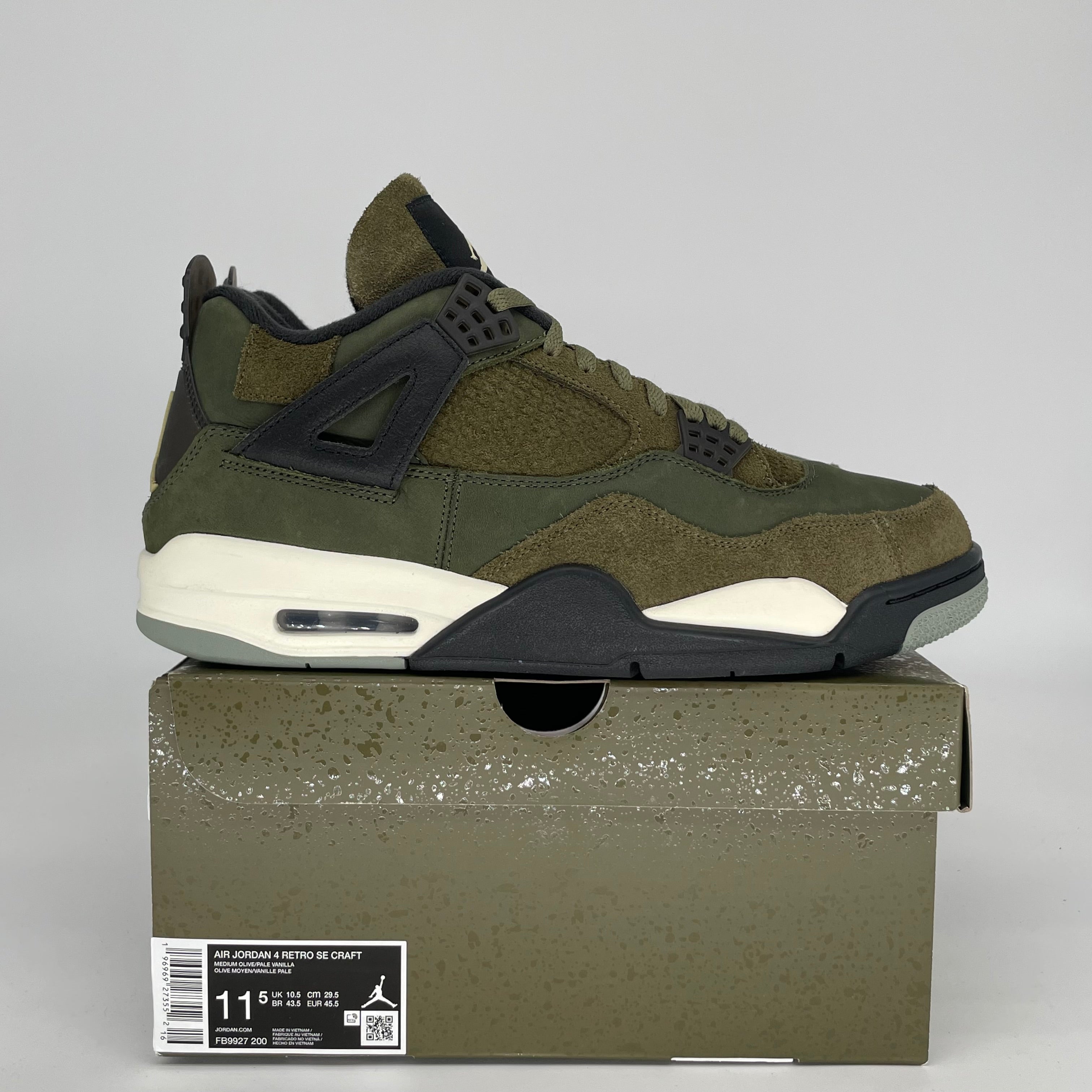 AIR JORDAN 4 CRAFT MEDIUM OLIVE SIZE 11.5 FB9927-200