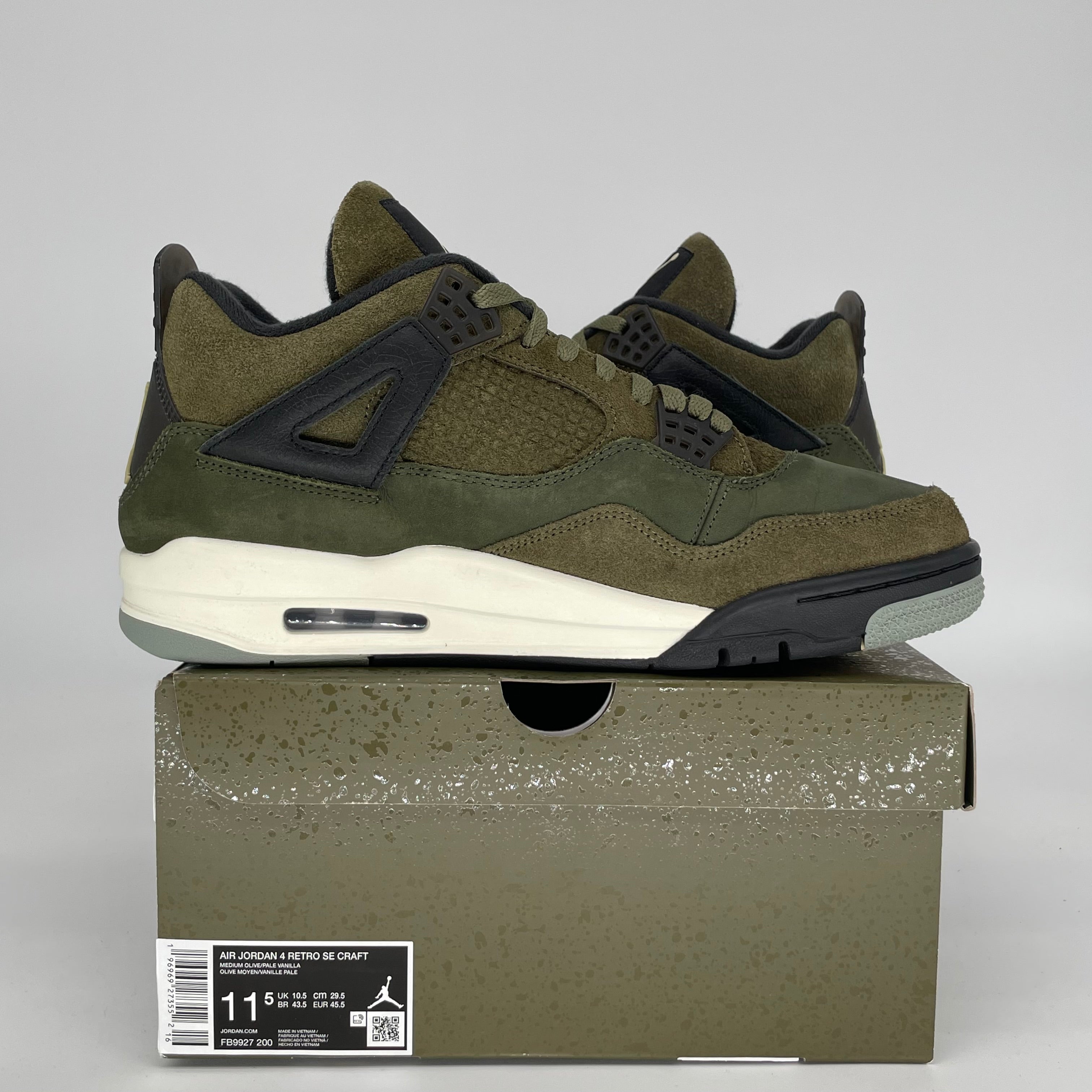 AIR JORDAN 4 CRAFT MEDIUM OLIVE SIZE 11.5 FB9927-200