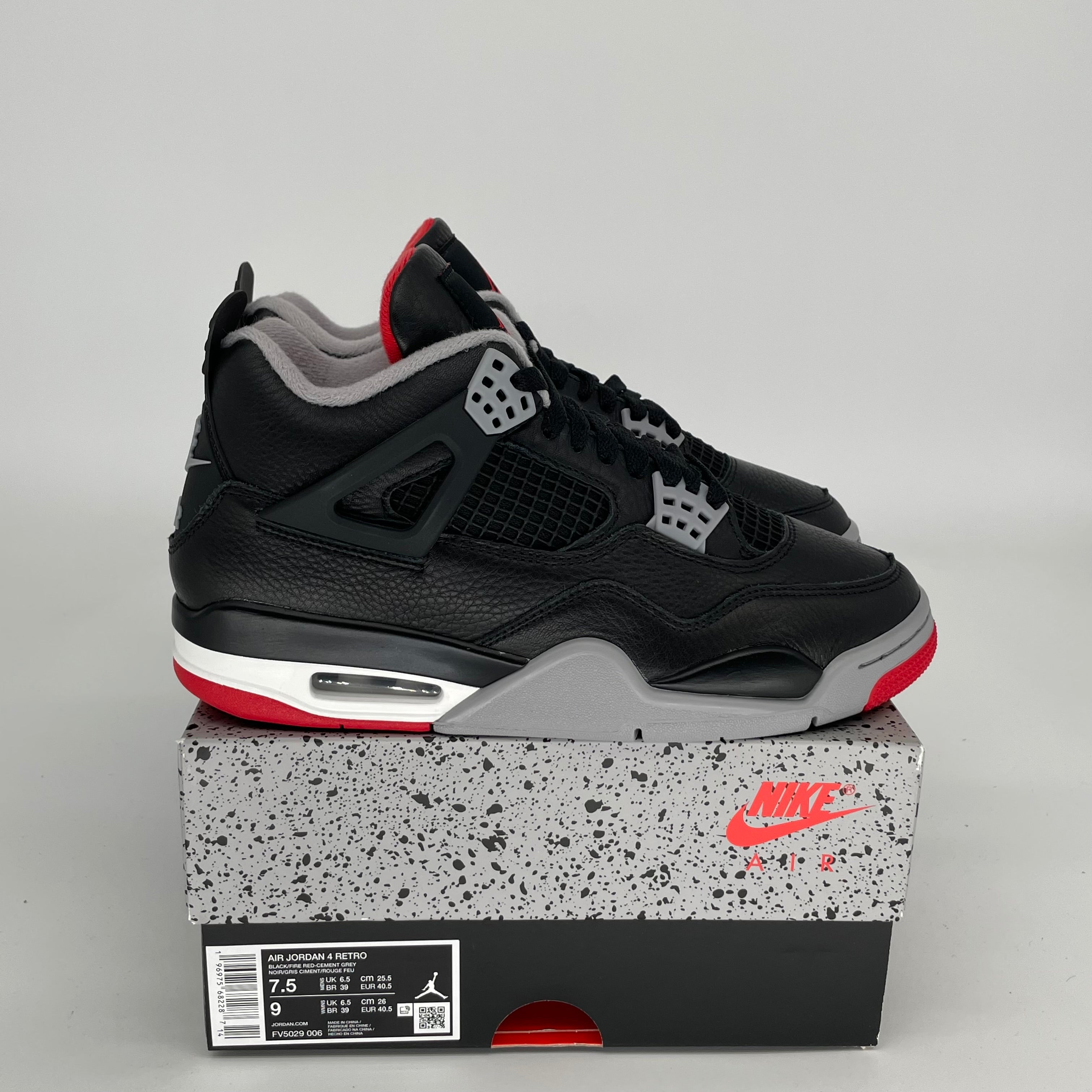 AIR JORDAN 4 BRED REIMAGINED SIZE 7.5 FV5029-006