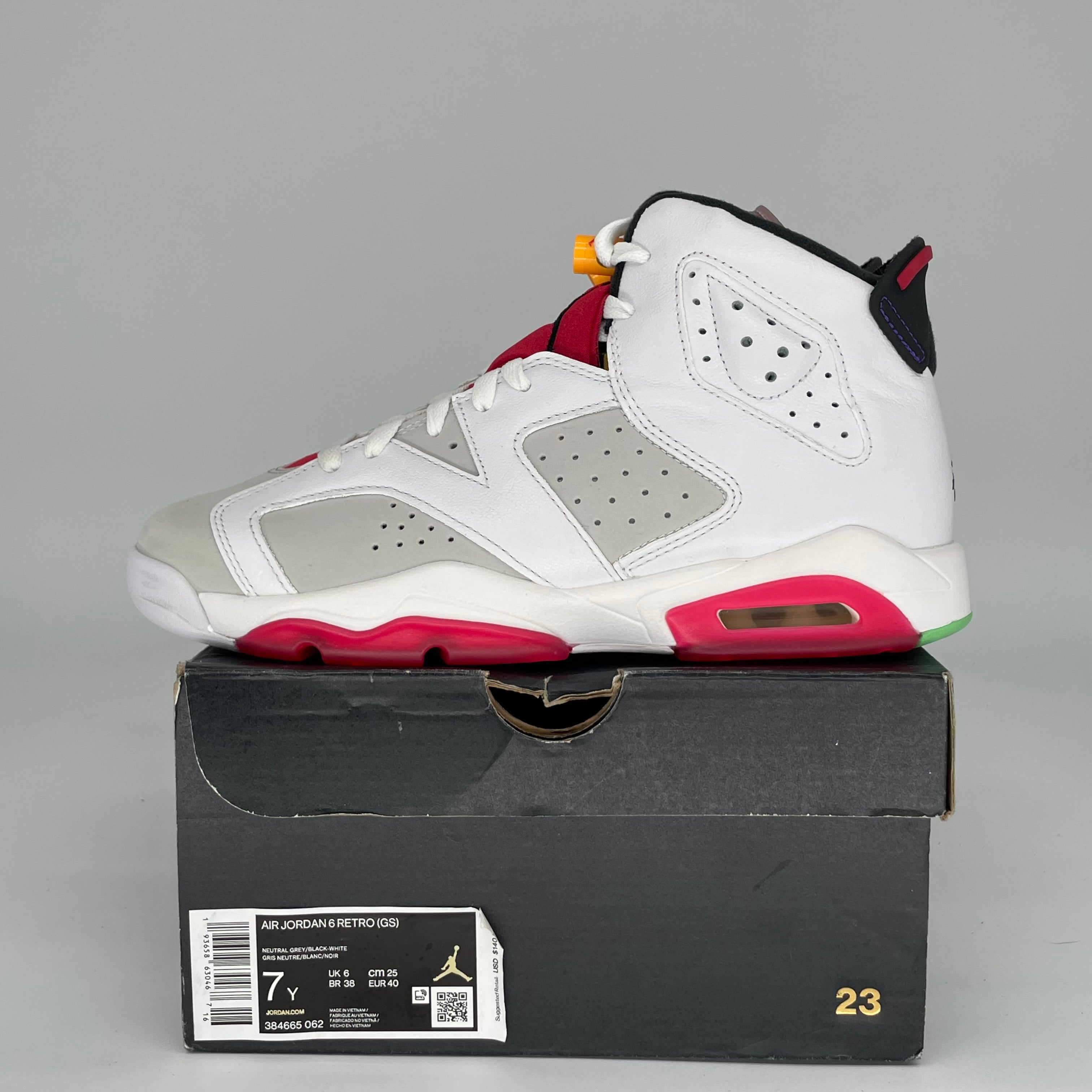 AIR JORDAN 6 HARE SIZE 7Y 384665-062