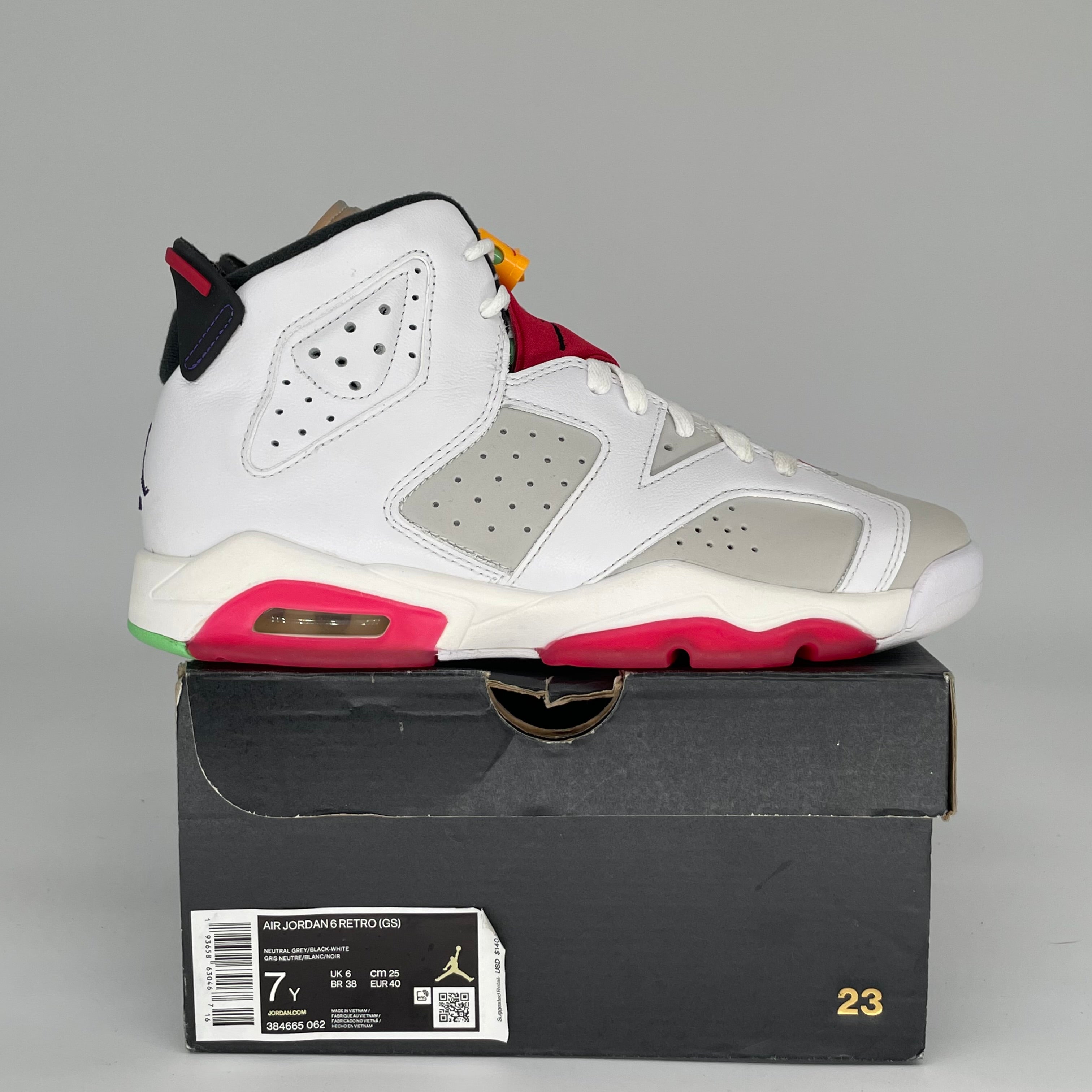 AIR JORDAN 6 HARE SIZE 7Y 384665-062