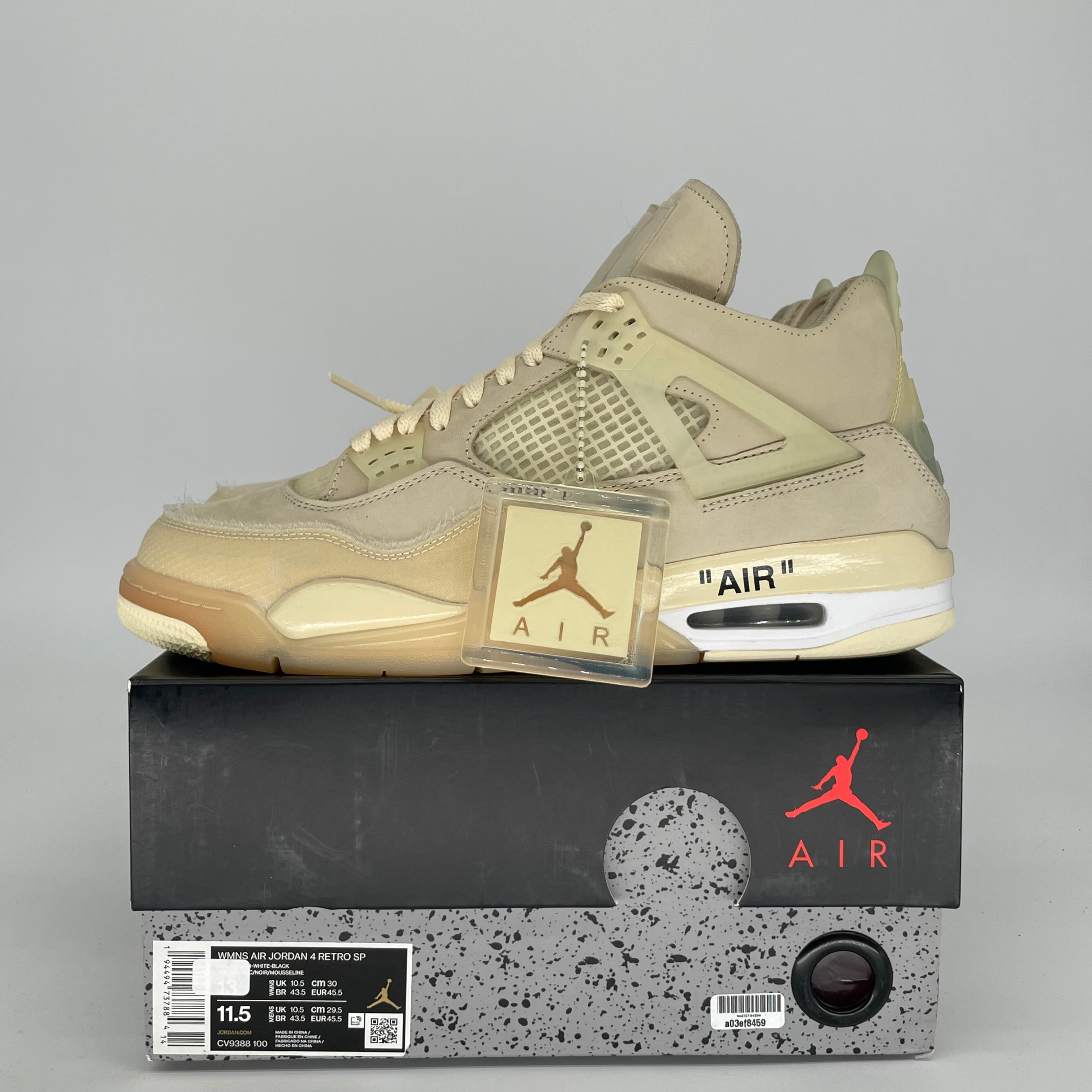 AIR JORDAN 4 OFF WHITE SAIL W SIZE 11.5/13W CV9388-100