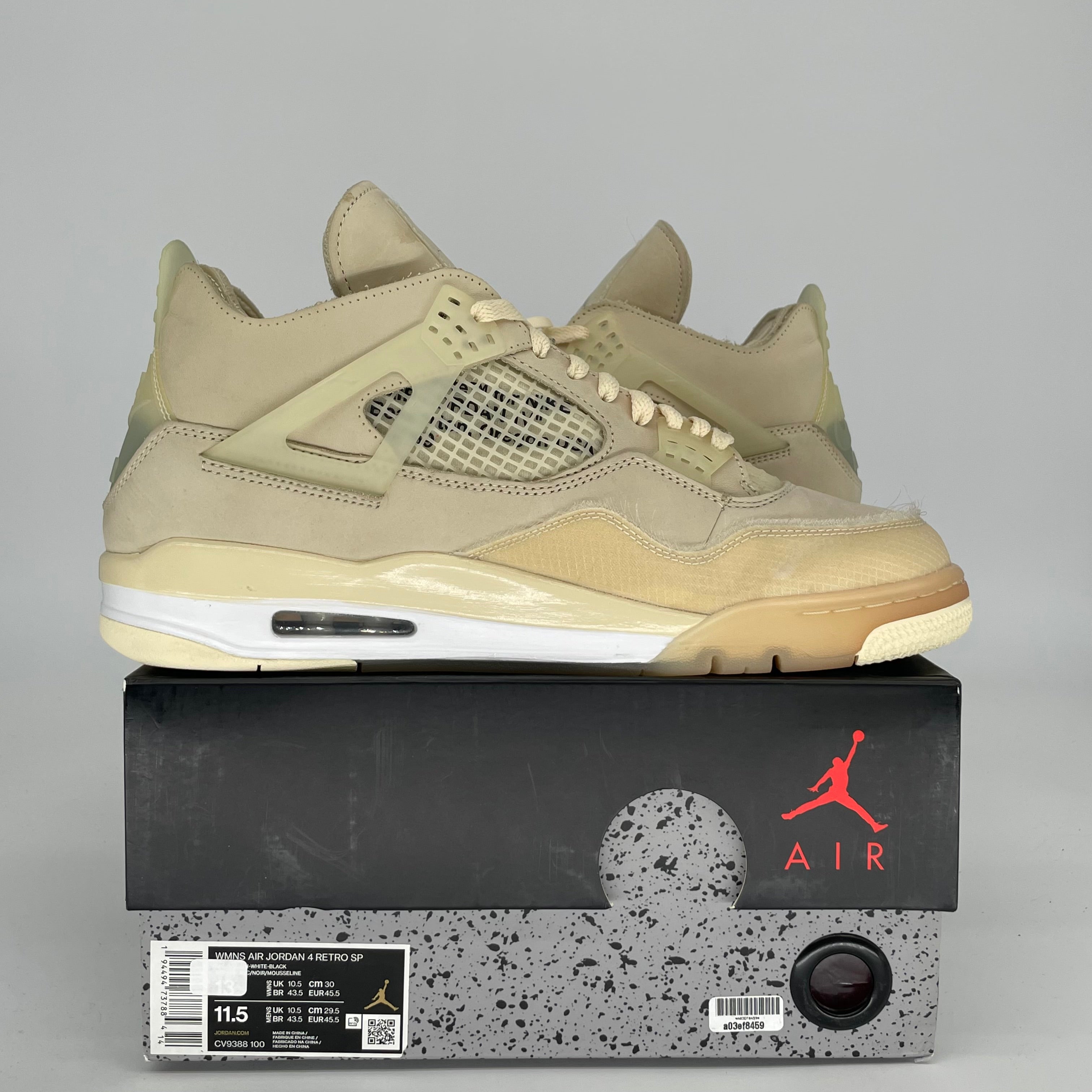 AIR JORDAN 4 OFF WHITE SAIL W SIZE 11.5/13W CV9388-100