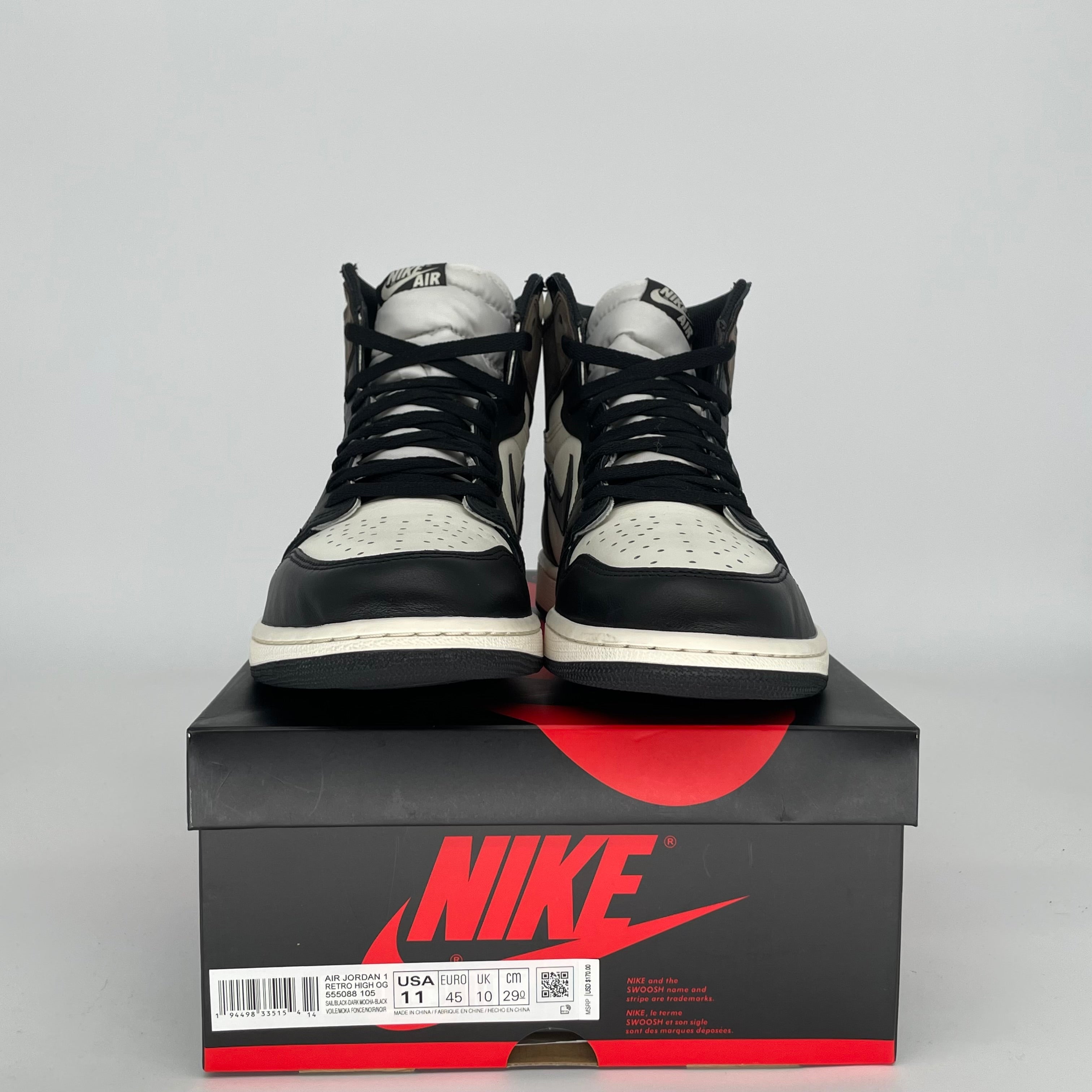 AIR JORDAN 1 DARK MOCHA SIZE 11 555088-105