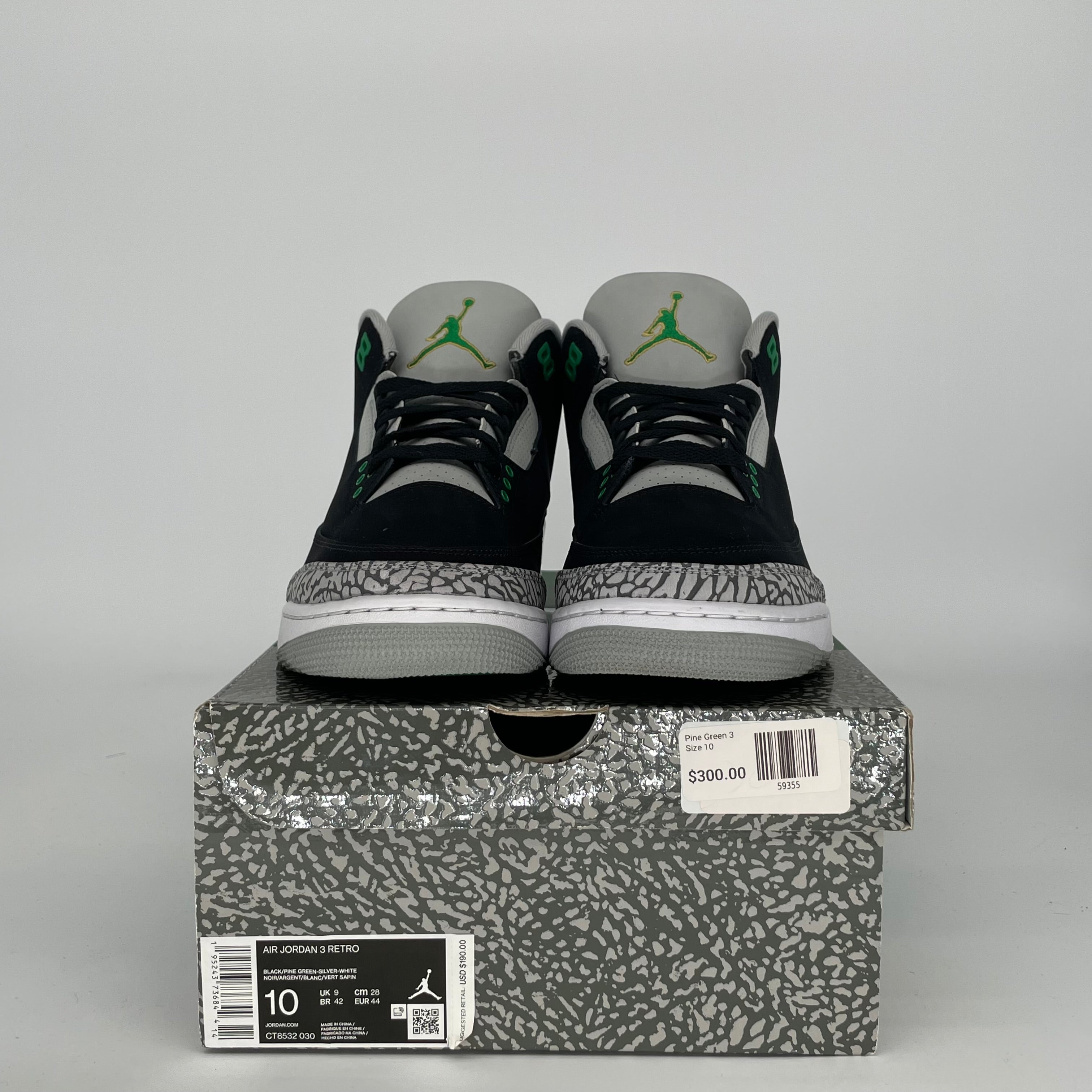 AIR JORDAN 3 PINE GREEN SIZE 10 CT8532-030