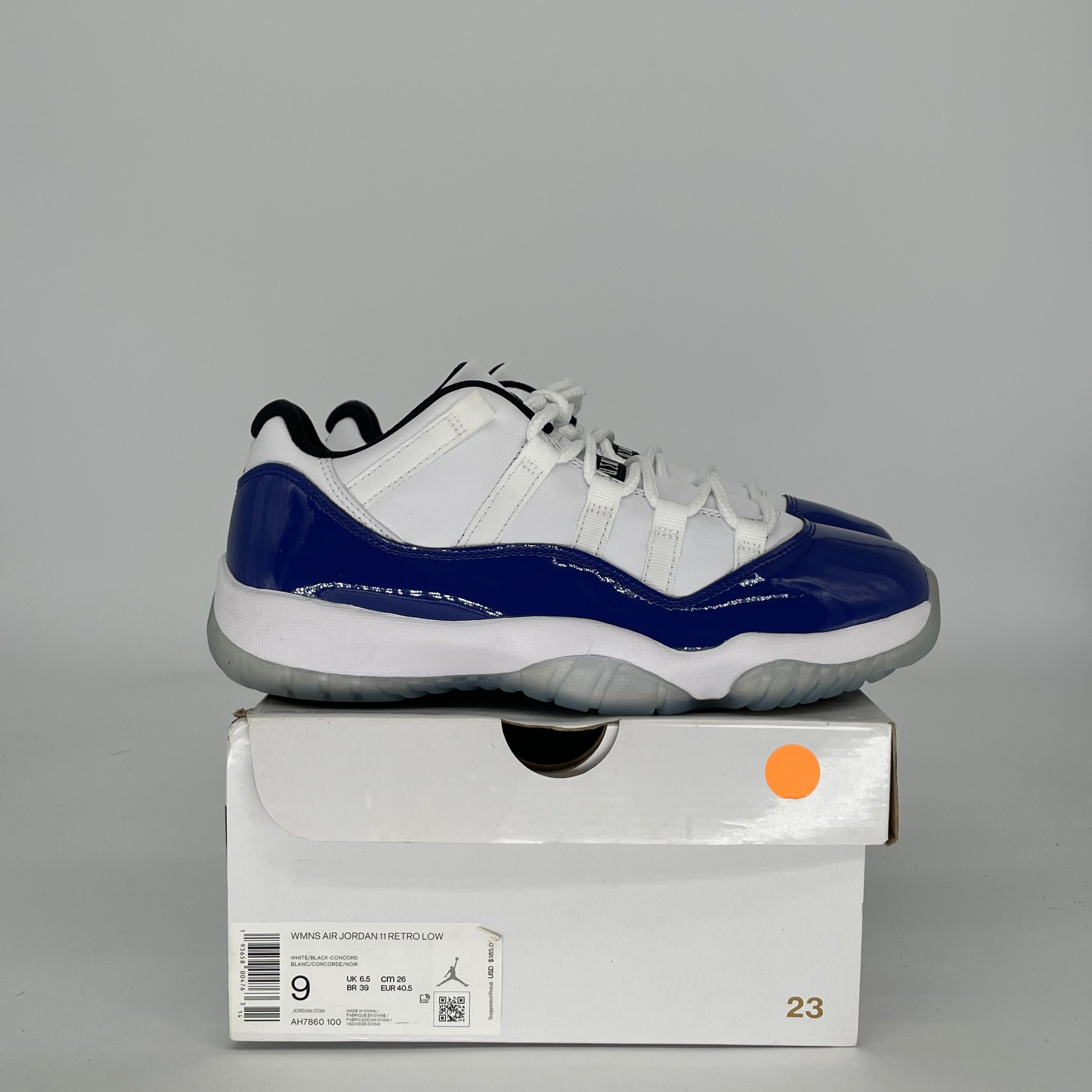 AIR JORDAN 11 LOW WHITE CONCORD W SIZE 7.5/9W AH7860-100