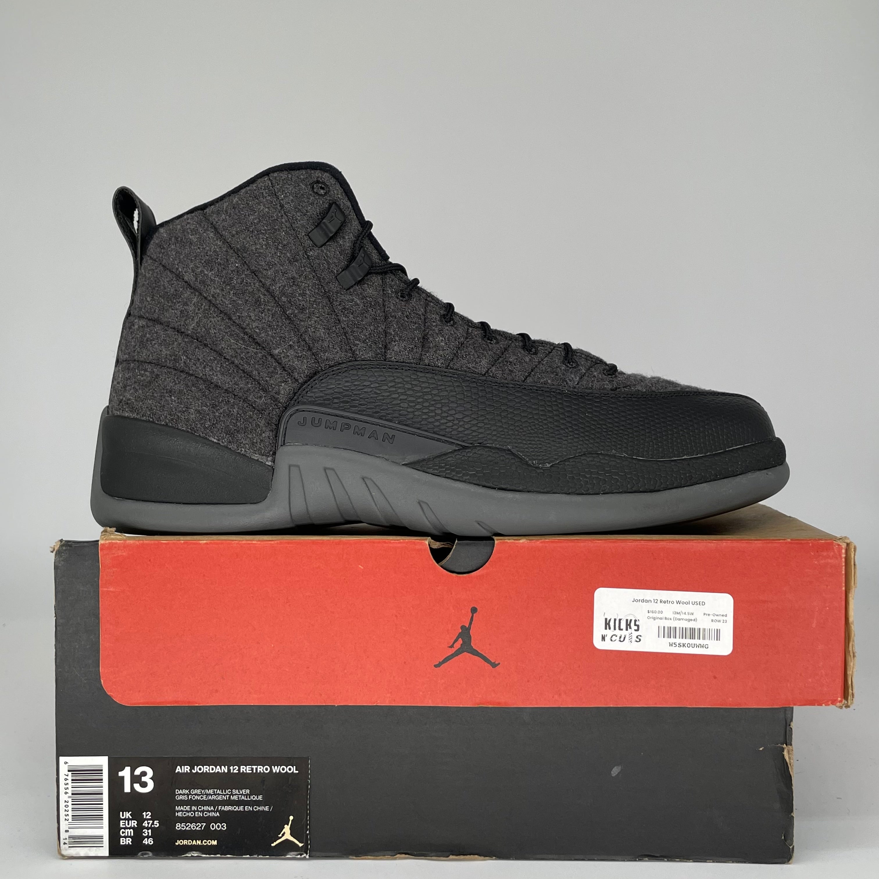 AIR JORDAN 12 WOOL SIZE 13 852627-003