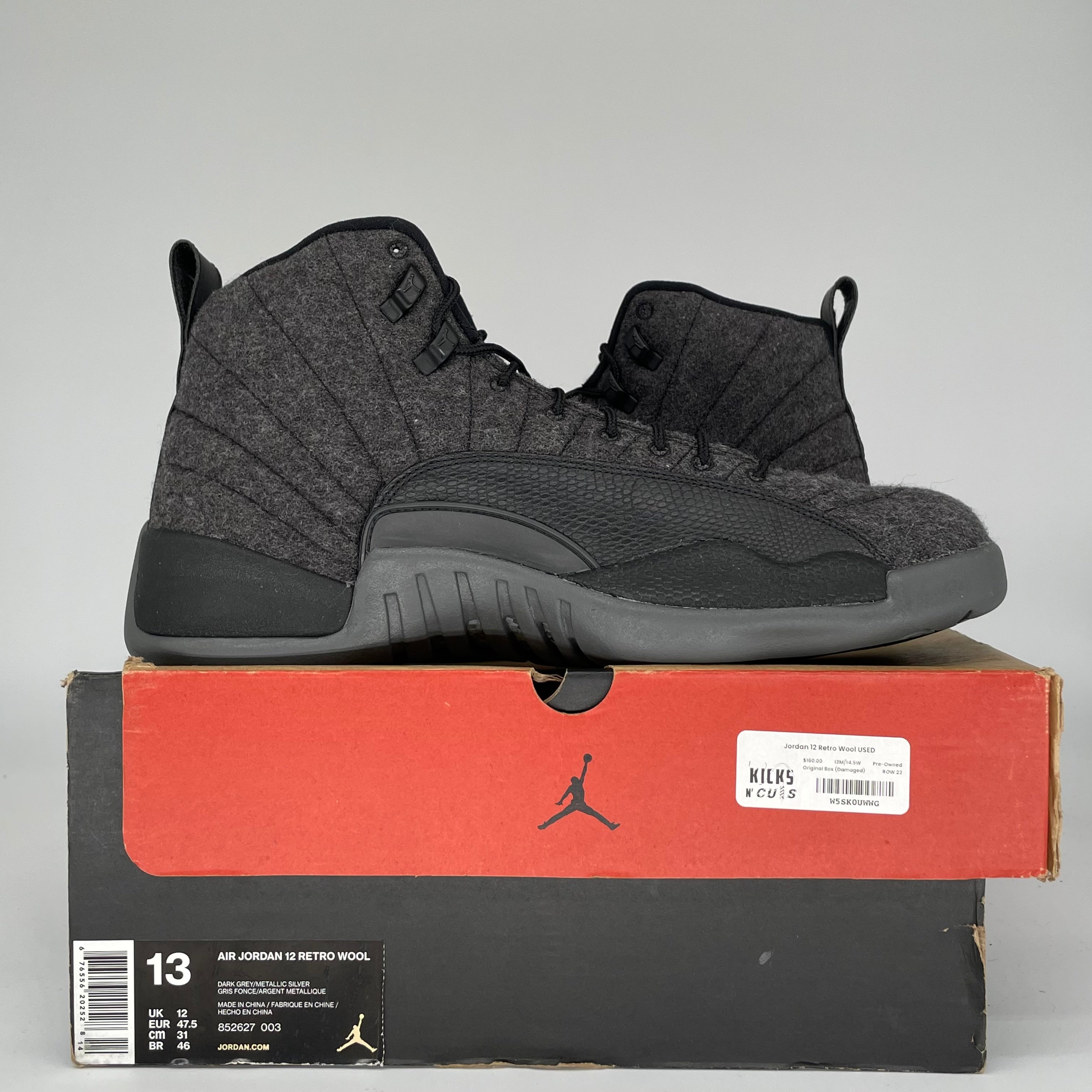 AIR JORDAN 12 WOOL SIZE 13 852627-003