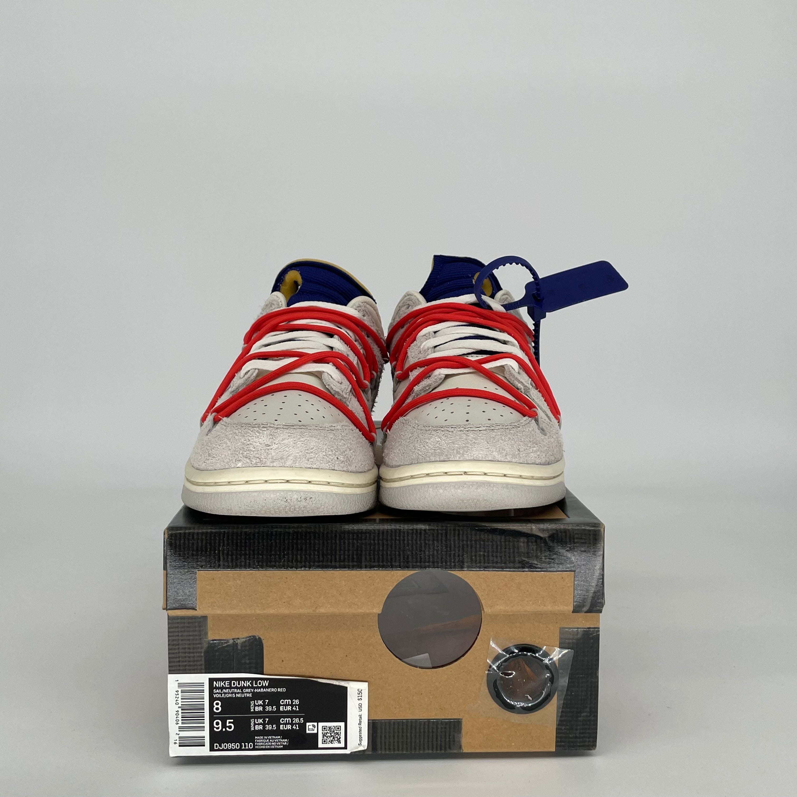 NIKE DUNK LOW OFF WHITE LOT 13 SIZE 8 DJ0950-110