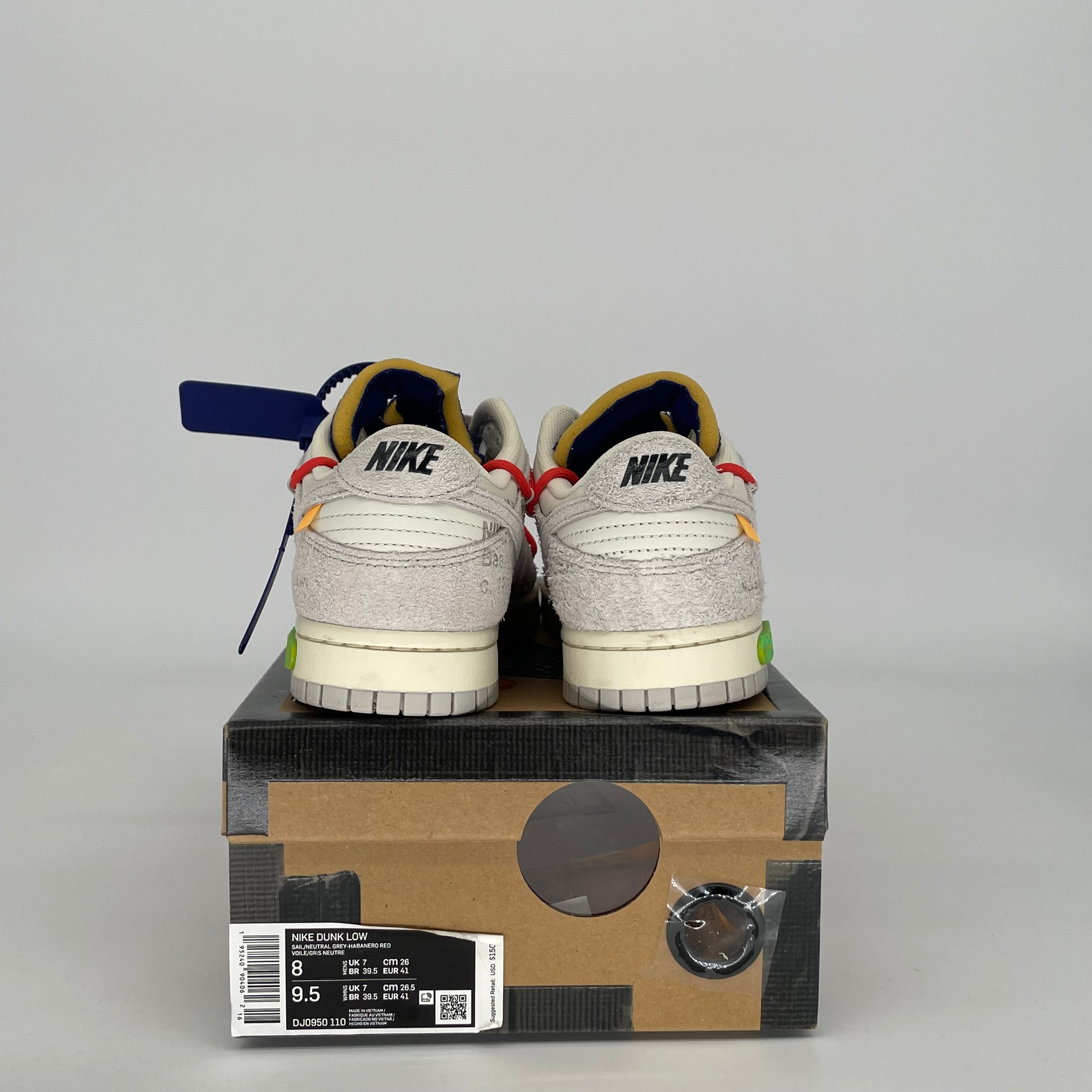 NIKE DUNK LOW OFF WHITE LOT 13 SIZE 8 DJ0950-110