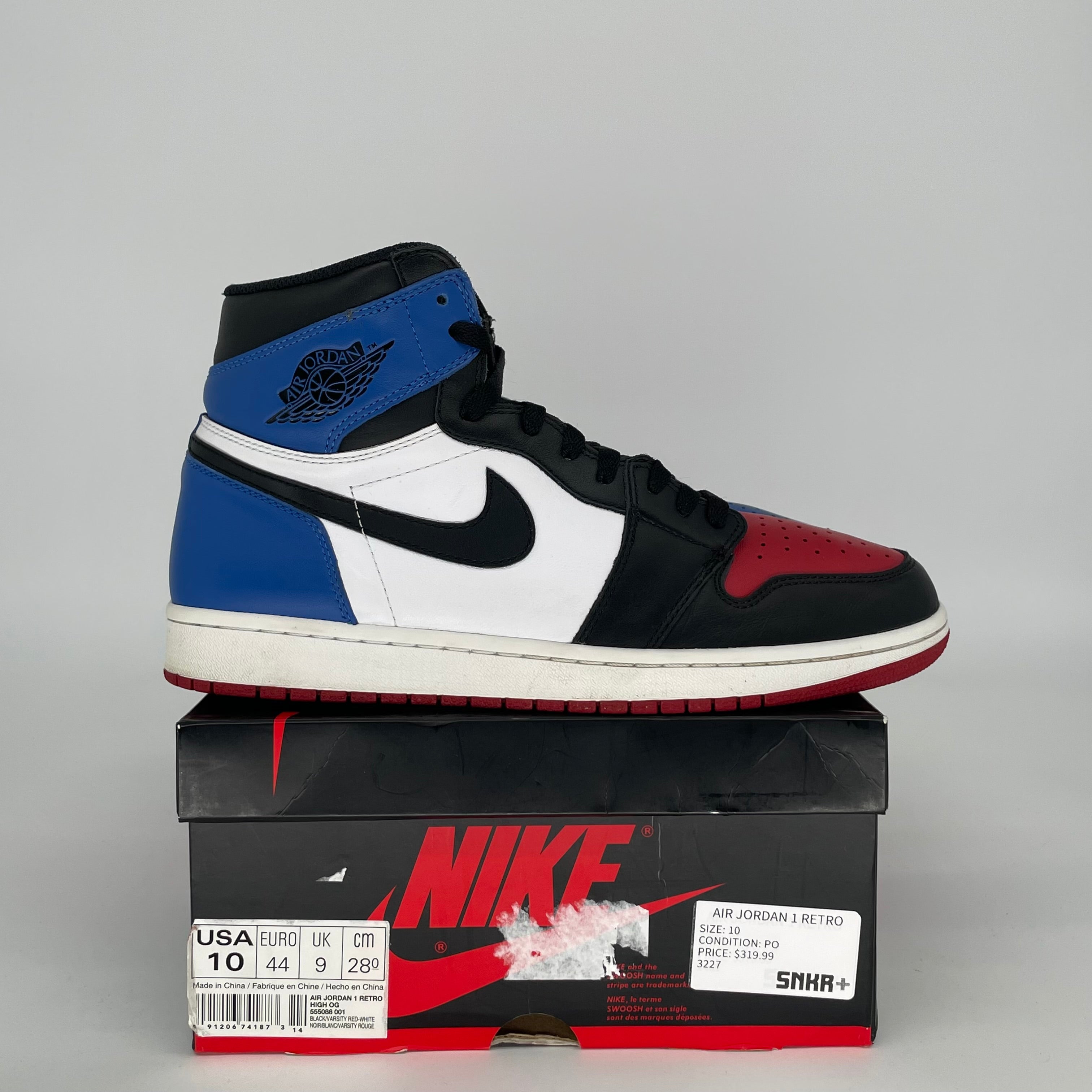 AIR JORDAN 1 TOP 3 SIZE 10 555088-026