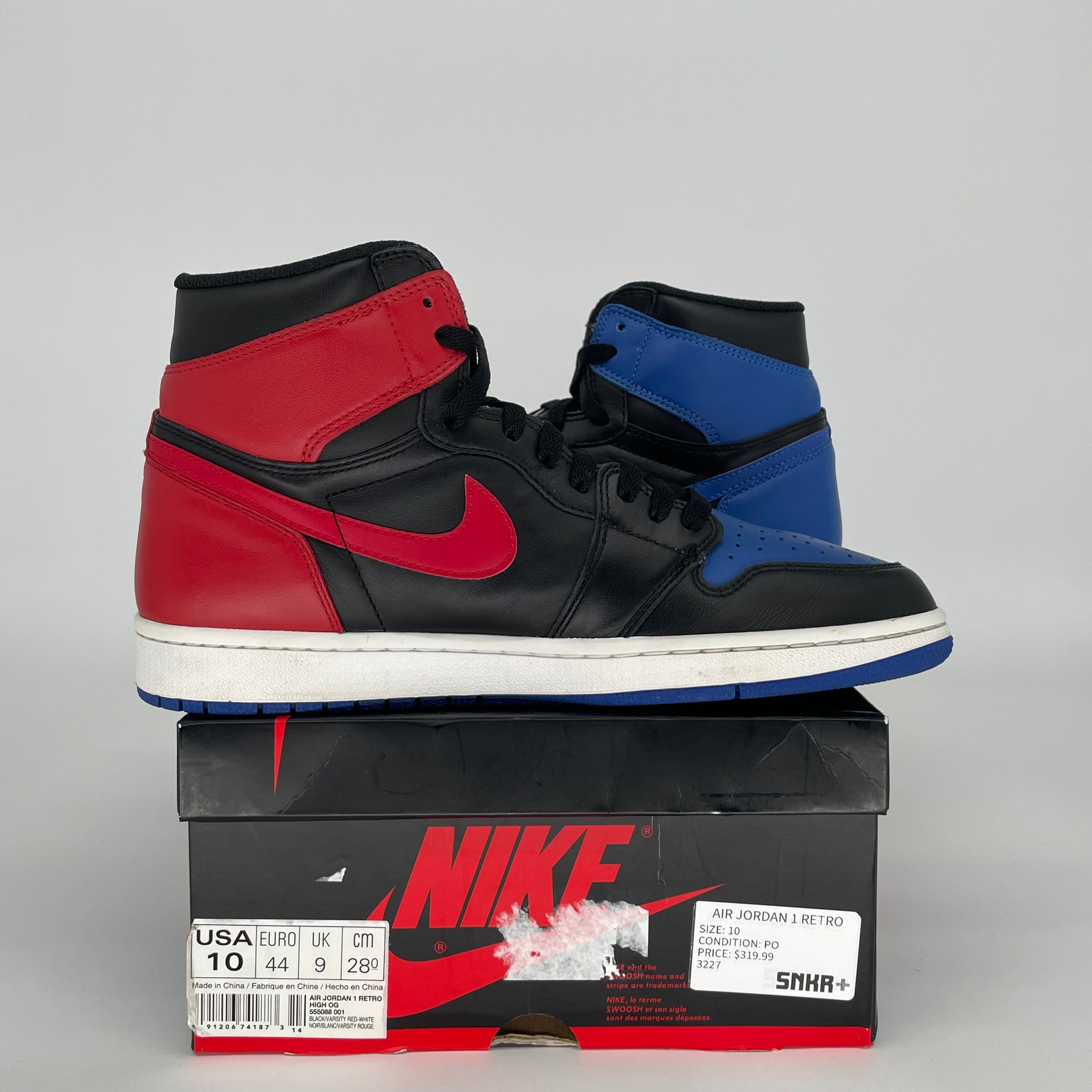 AIR JORDAN 1 TOP 3 SIZE 10 555088-026