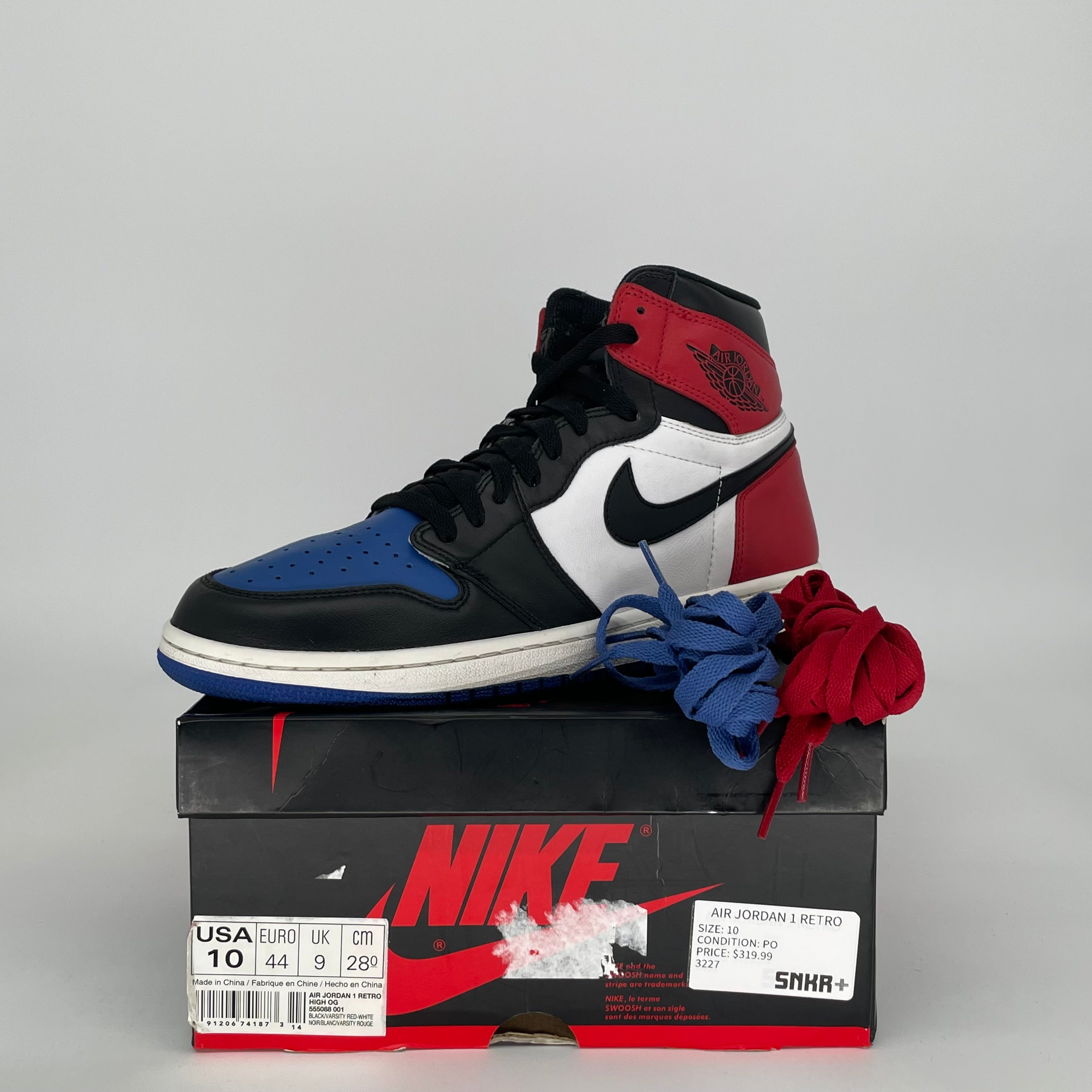 AIR JORDAN 1 TOP 3 SIZE 10 555088-026