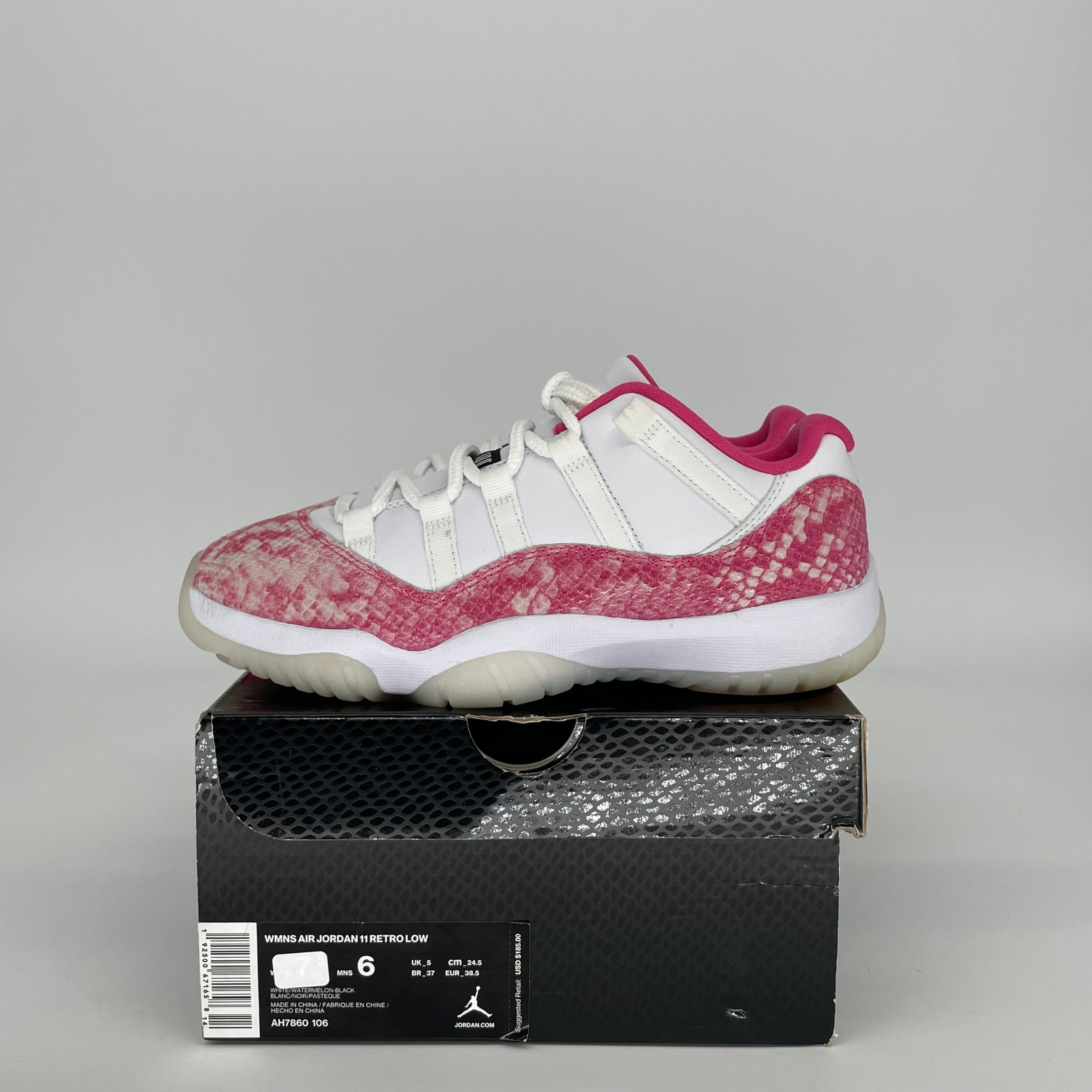 AIR JORDAN 11 LOW PINK SNAKESKIN W SIZE 6/7.5W AH7860-106