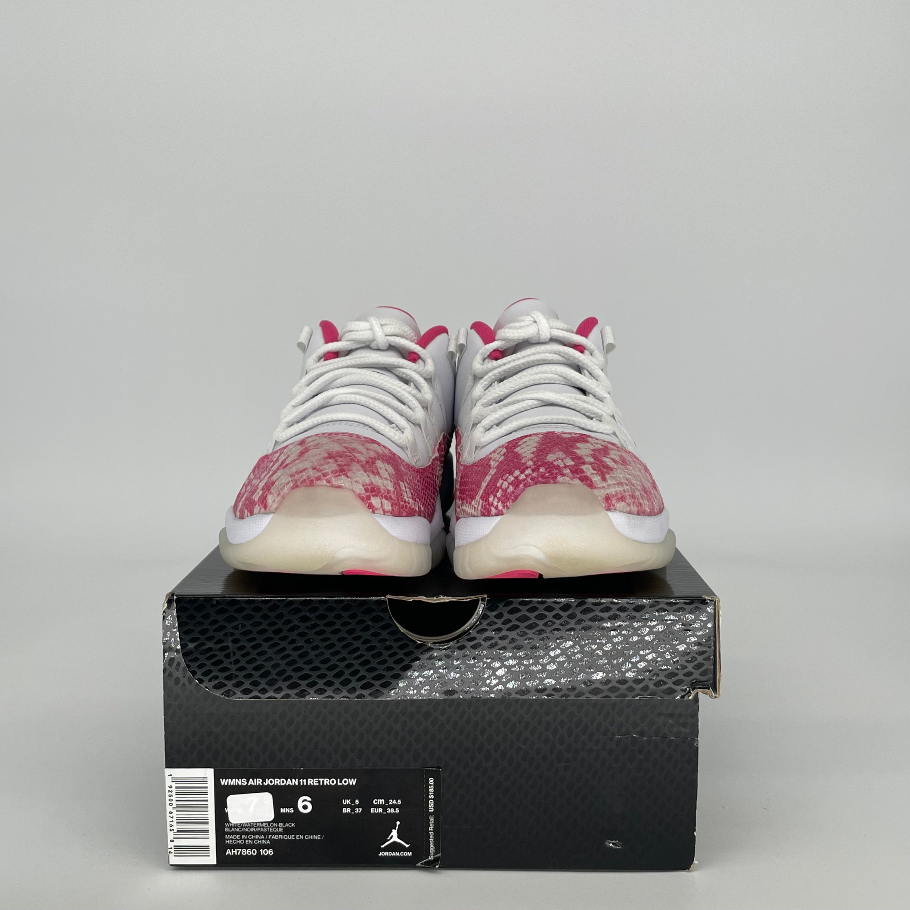 AIR JORDAN 11 LOW PINK SNAKESKIN W SIZE 6/7.5W AH7860-106