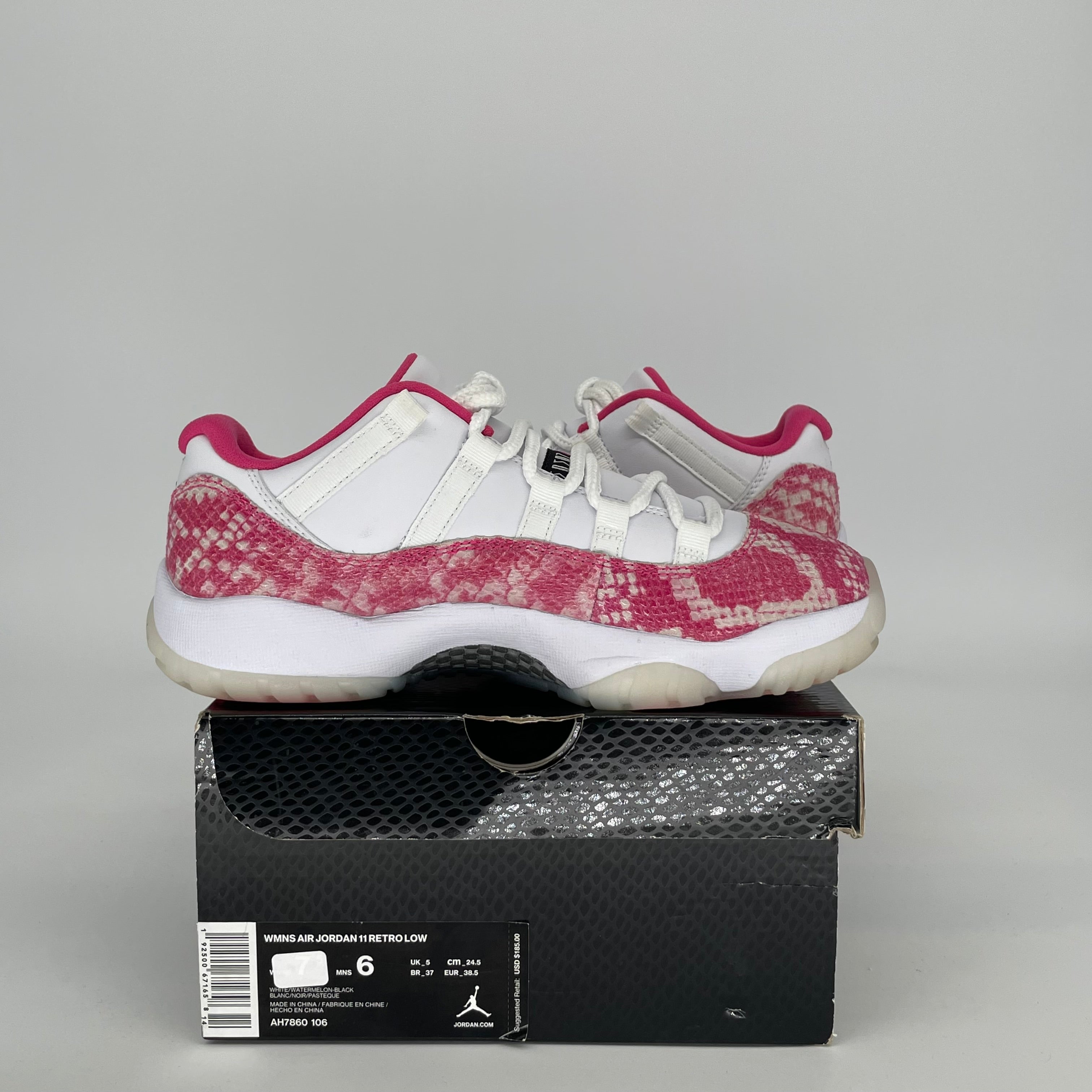 AIR JORDAN 11 LOW PINK SNAKESKIN W SIZE 6/7.5W AH7860-106