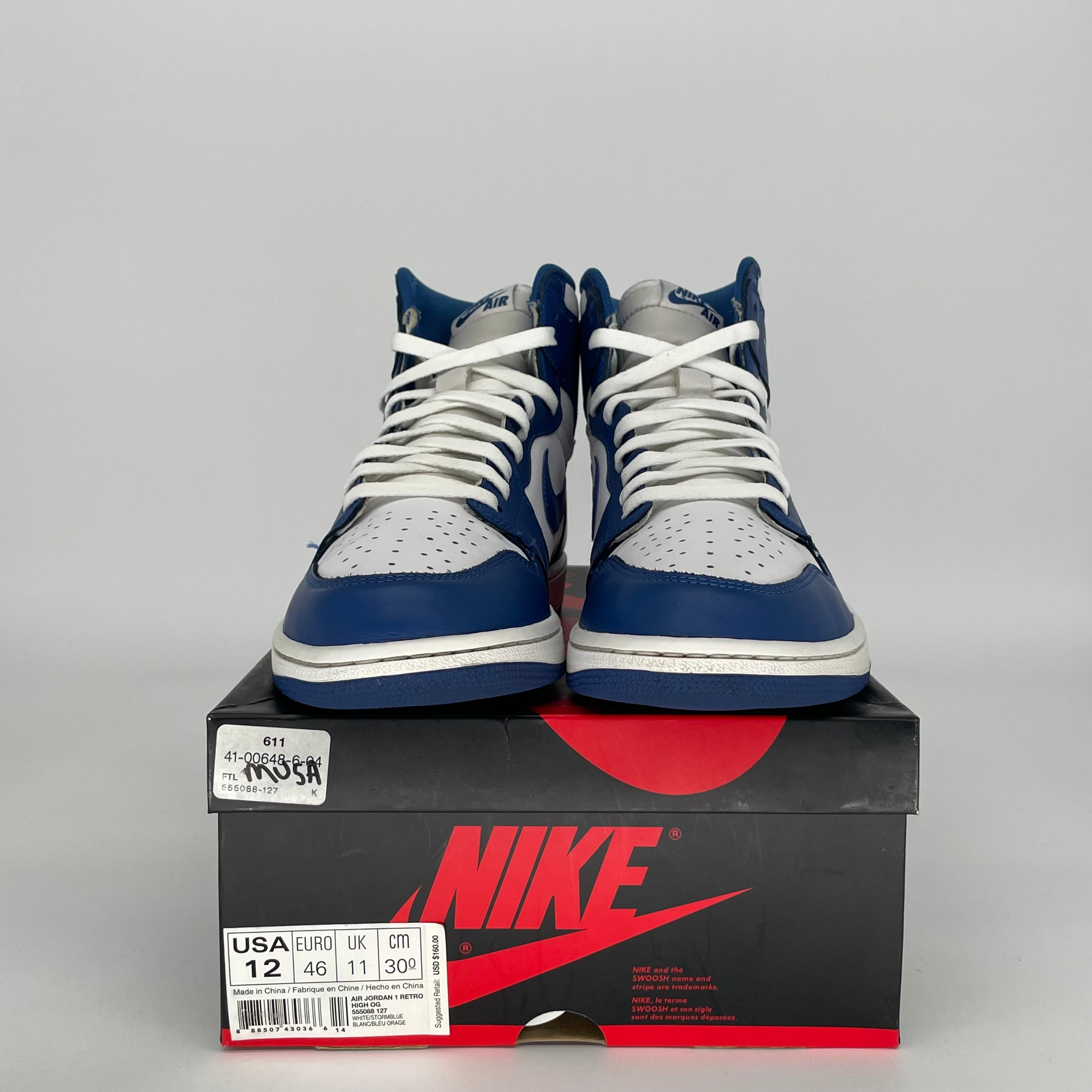 AIR JORDAN 1 STORM BLUE SIZE 12 555088-127