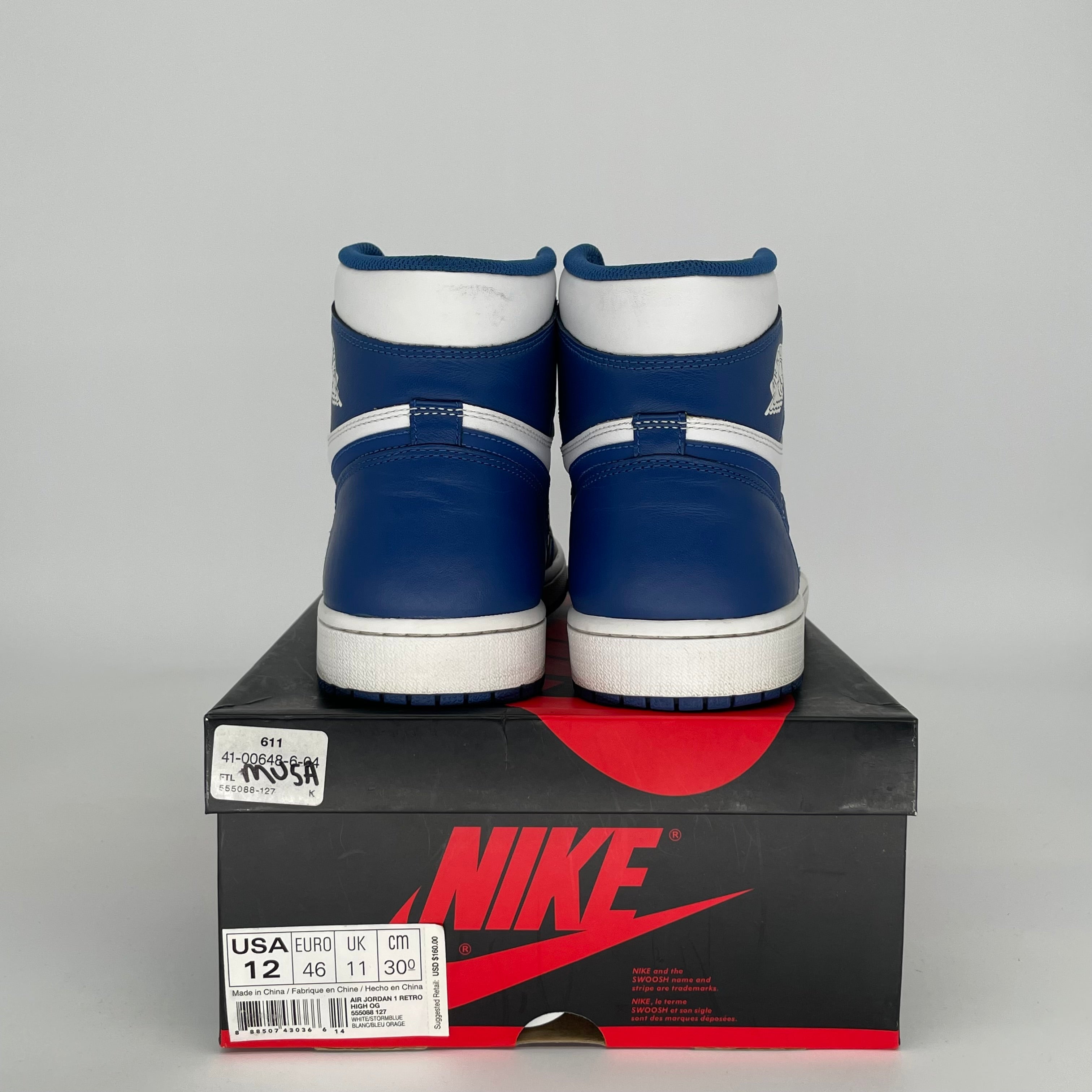 AIR JORDAN 1 STORM BLUE SIZE 12 555088-127