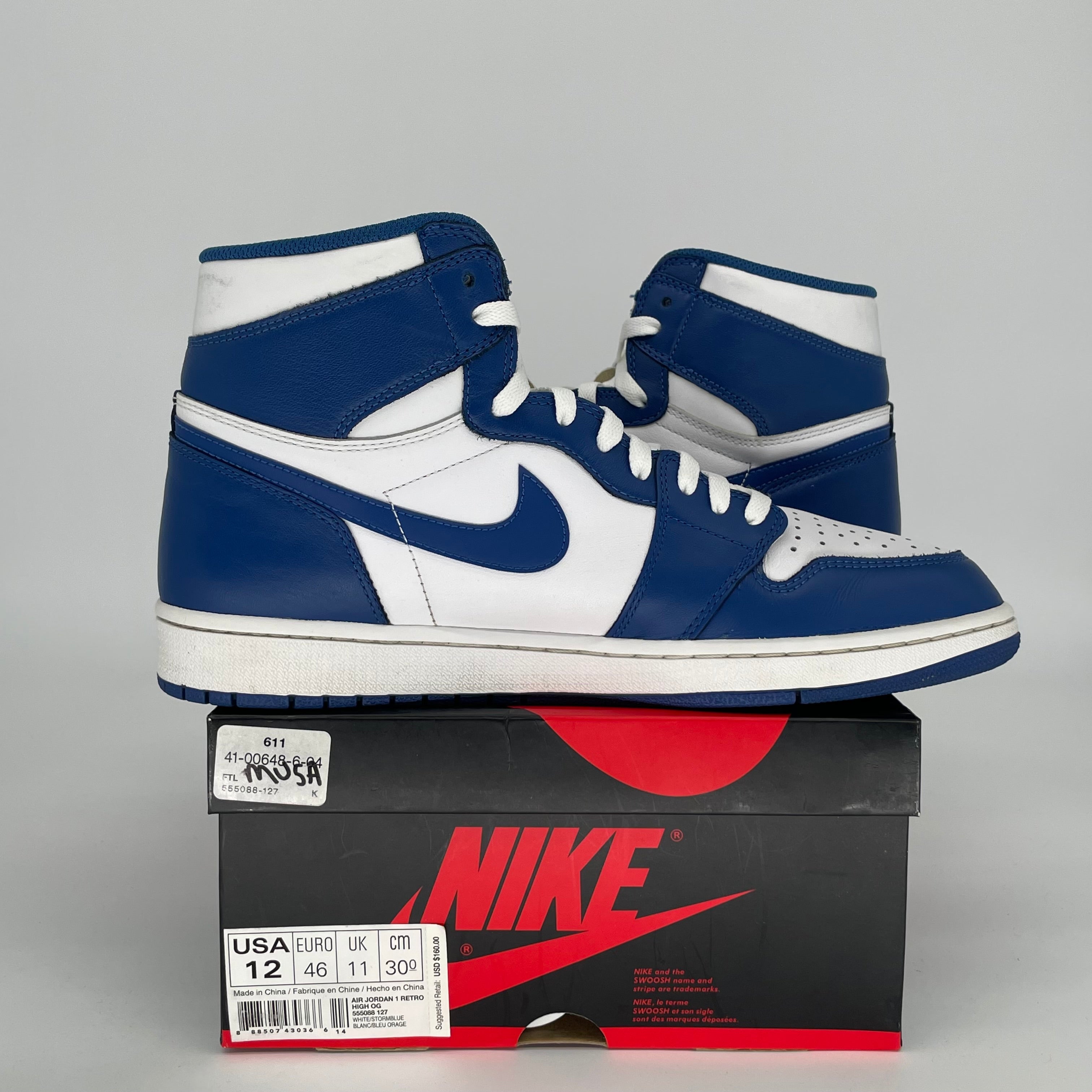 AIR JORDAN 1 STORM BLUE SIZE 12 555088-127