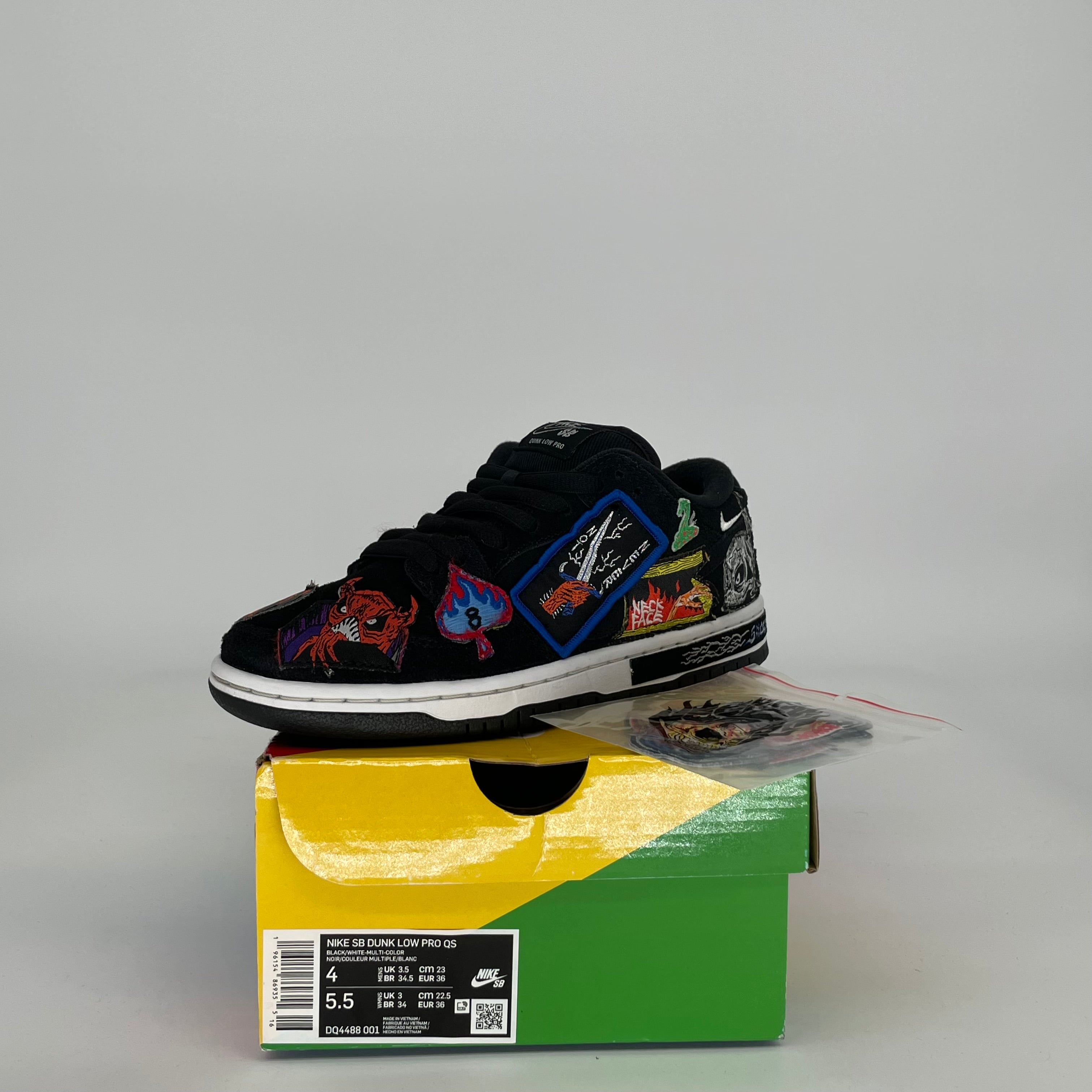 NIKE SB DUNK LOW NECKFACE SIZE 4 DQ4488-001