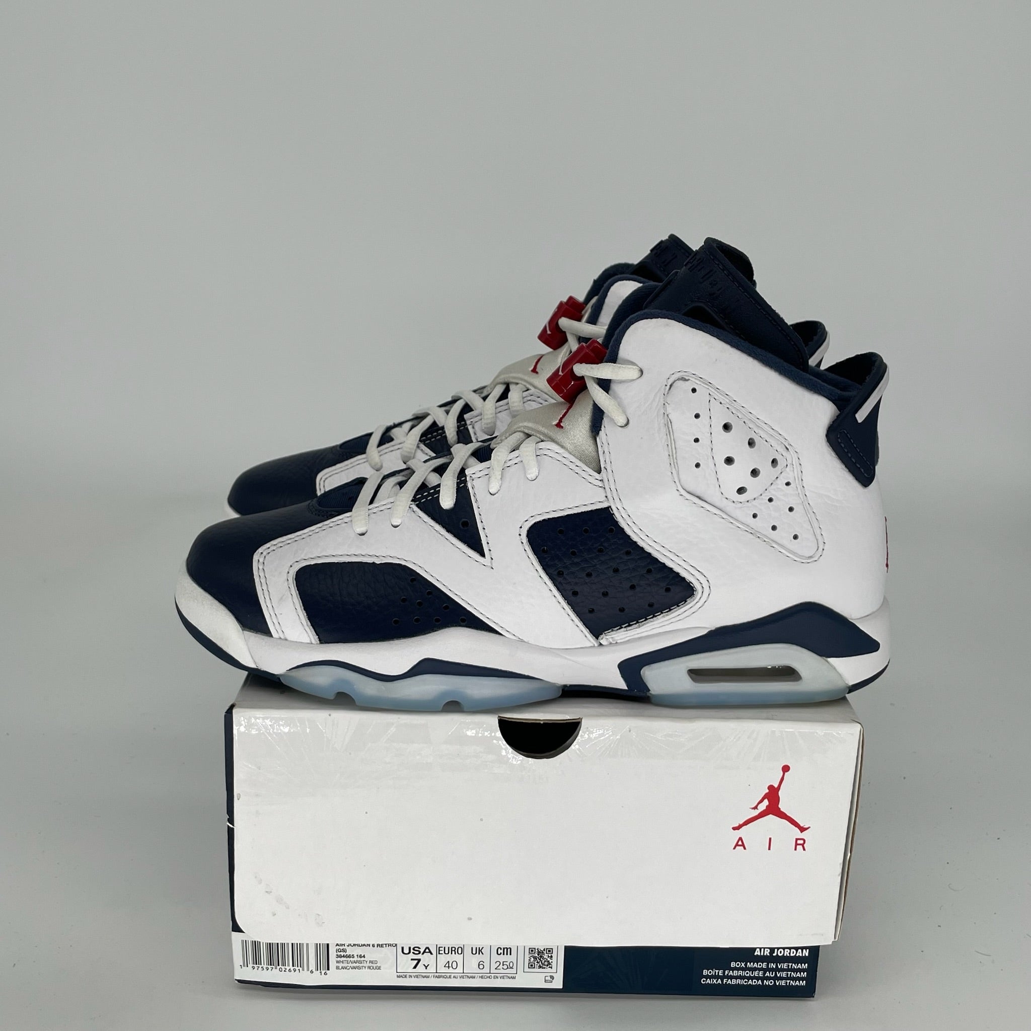 AIR JORDAN 6 OLYMPIC SIZE 7Y 384665-164