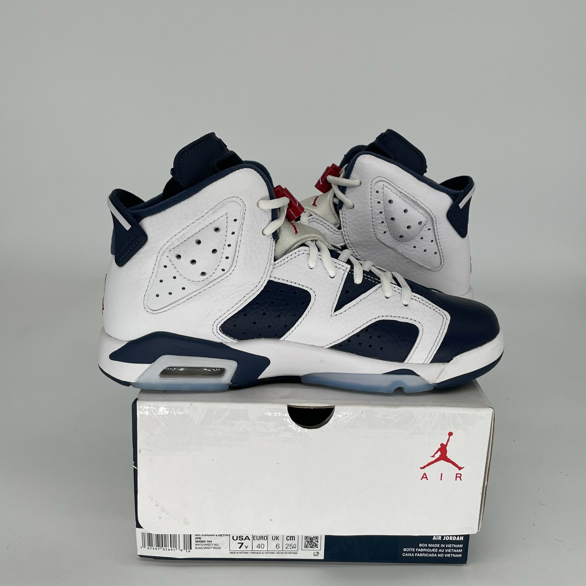 AIR JORDAN 6 OLYMPIC SIZE 7Y 384665-164