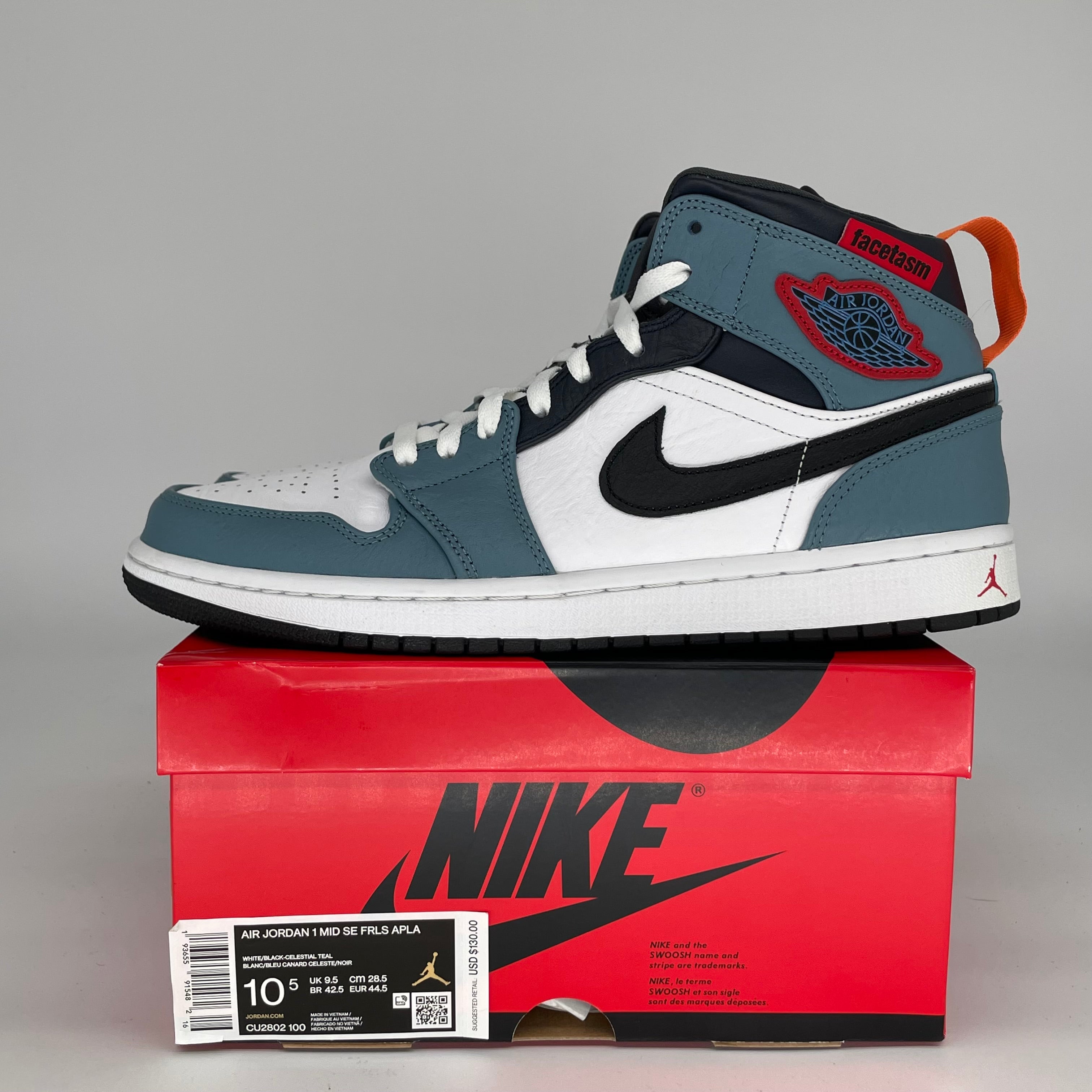 AIR JORDAN 1 MID FEARLESS FACETASM SIZE 10.5 CU2802-100