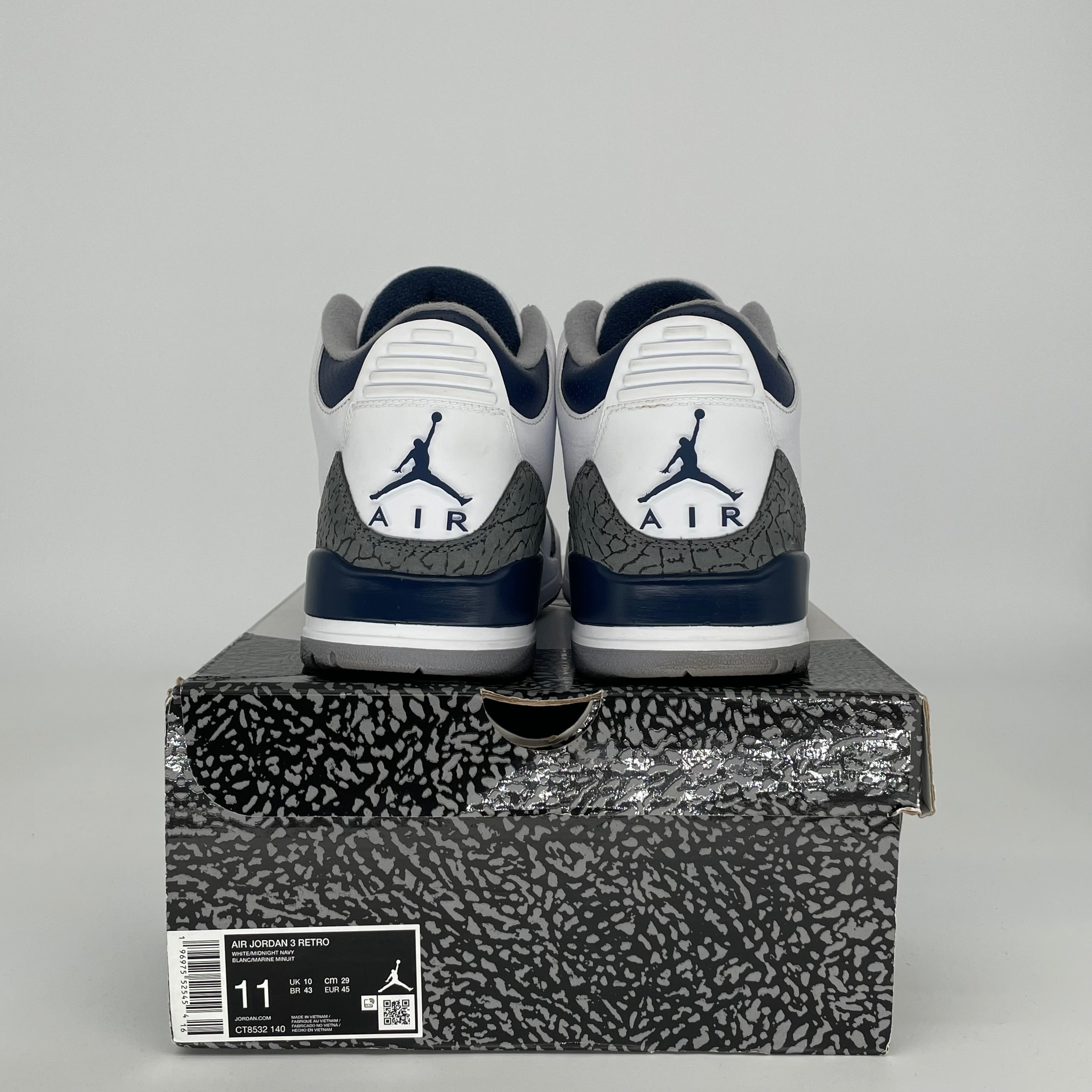 AIR JORDAN 3 MIDNIGHT NAVY SIZE 11 CT8532-140