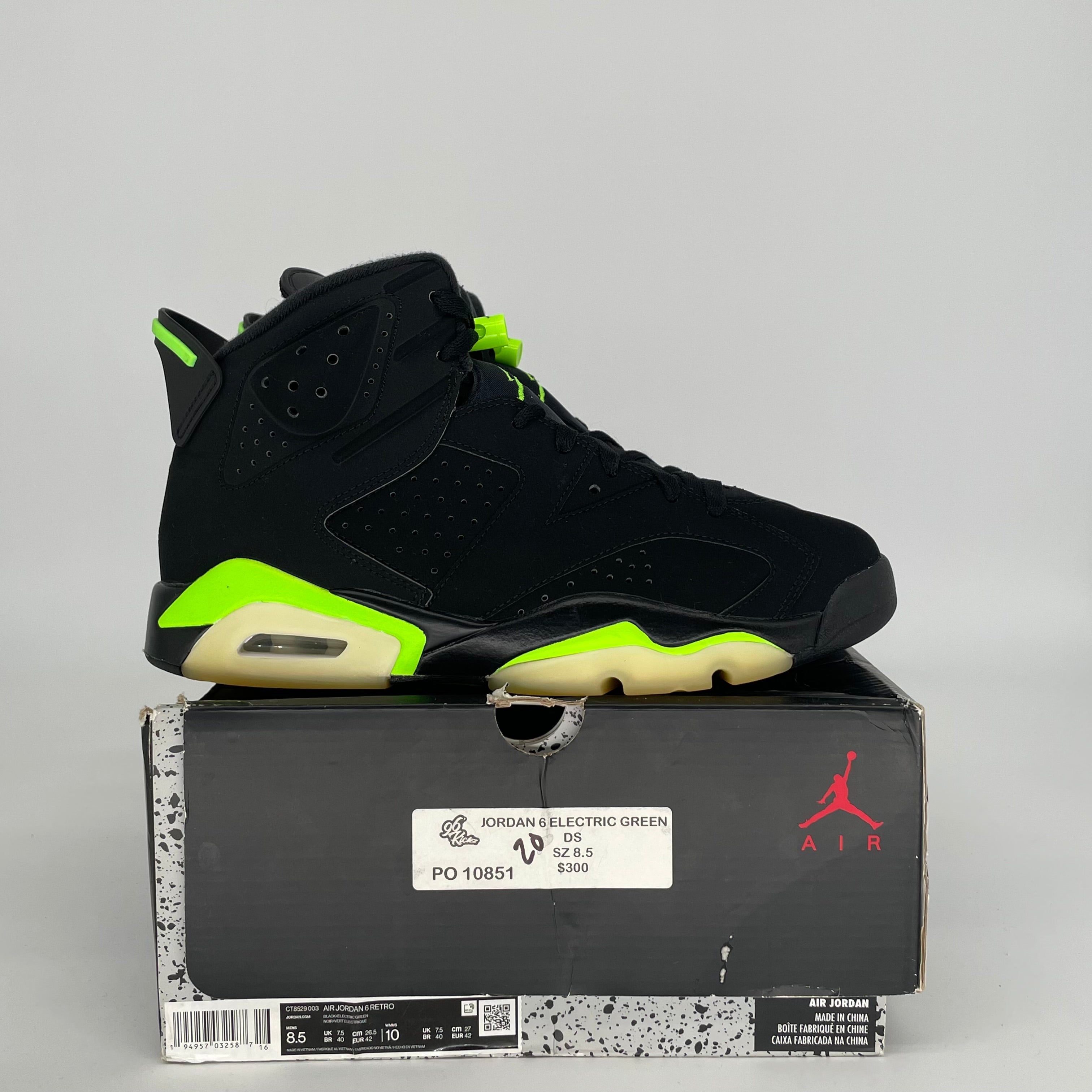 AIR JORDAN 6 ELECTRIC GREEN SIZE 8.5 CT8529-003