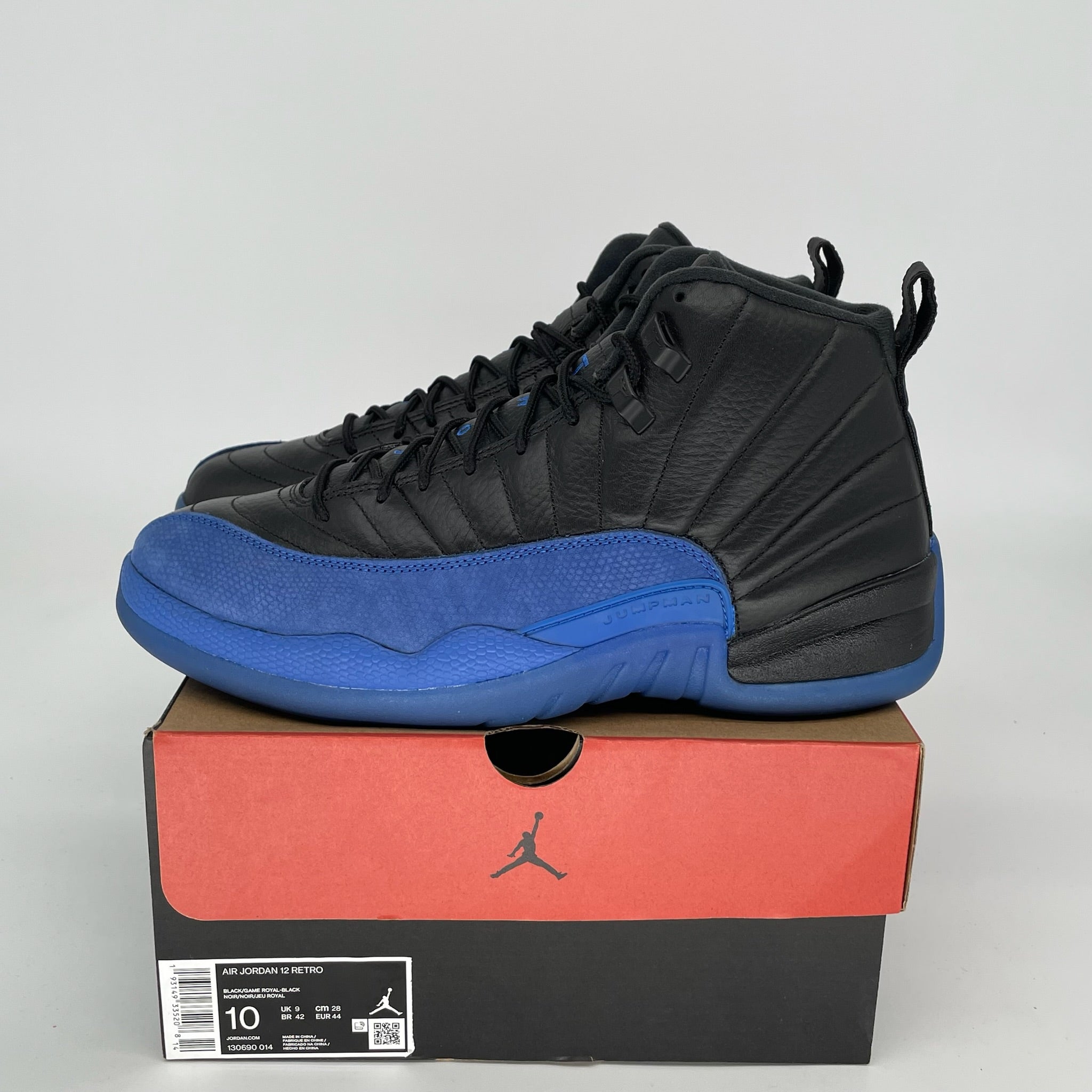 AIR JORDAN 12 BLACK GAME ROYAL SIZE 10 130690-014