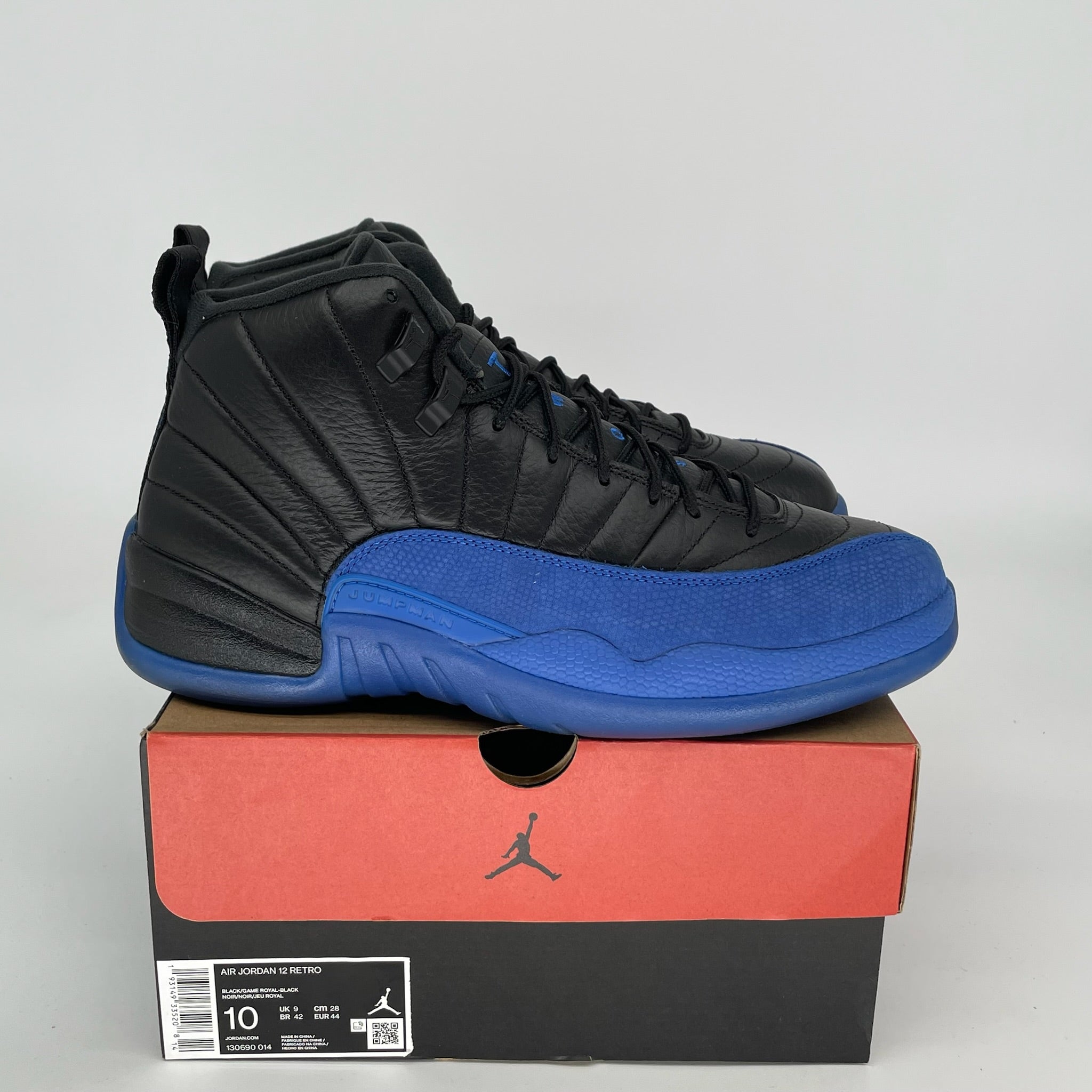 AIR JORDAN 12 BLACK GAME ROYAL SIZE 10 130690-014