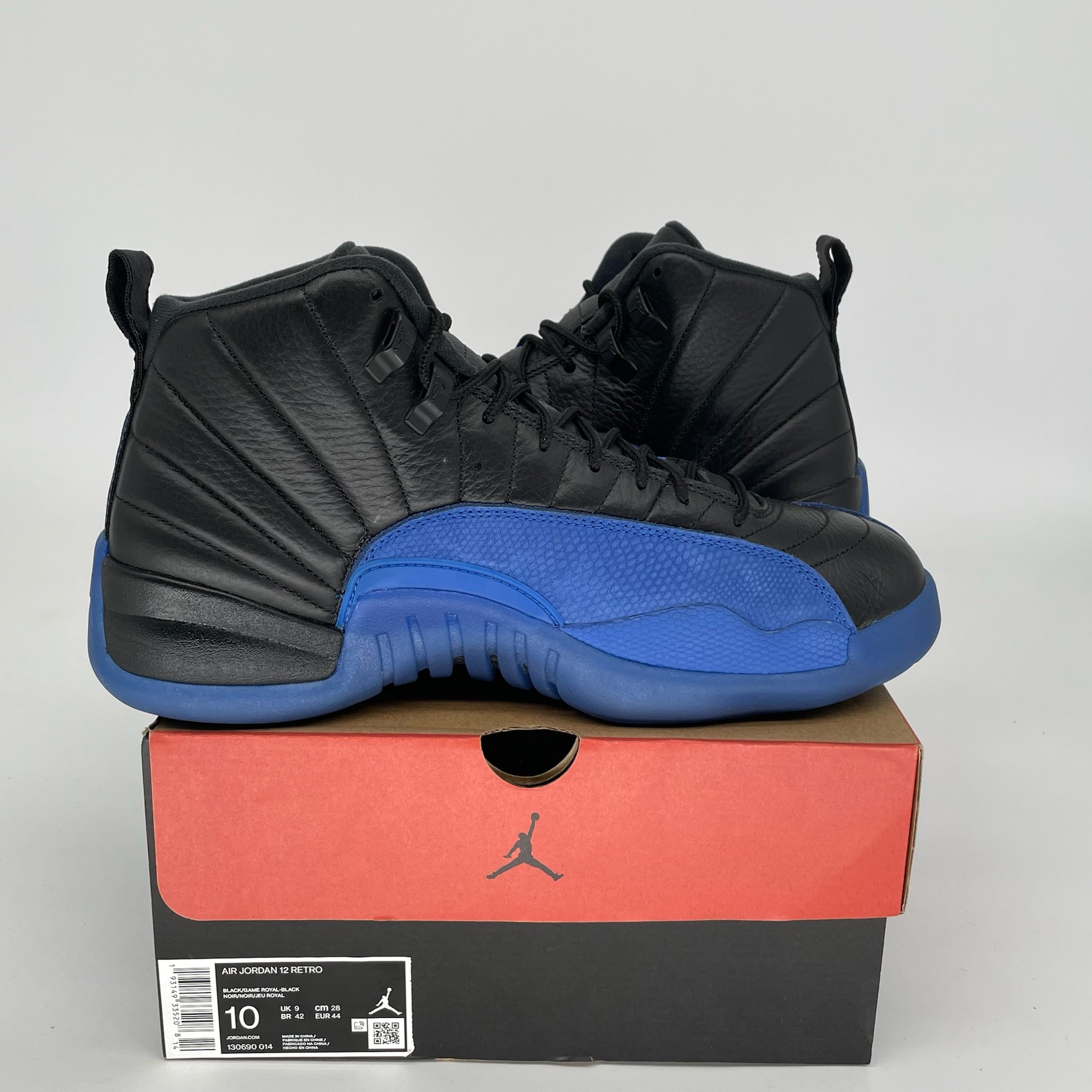 AIR JORDAN 12 BLACK GAME ROYAL SIZE 10 130690-014