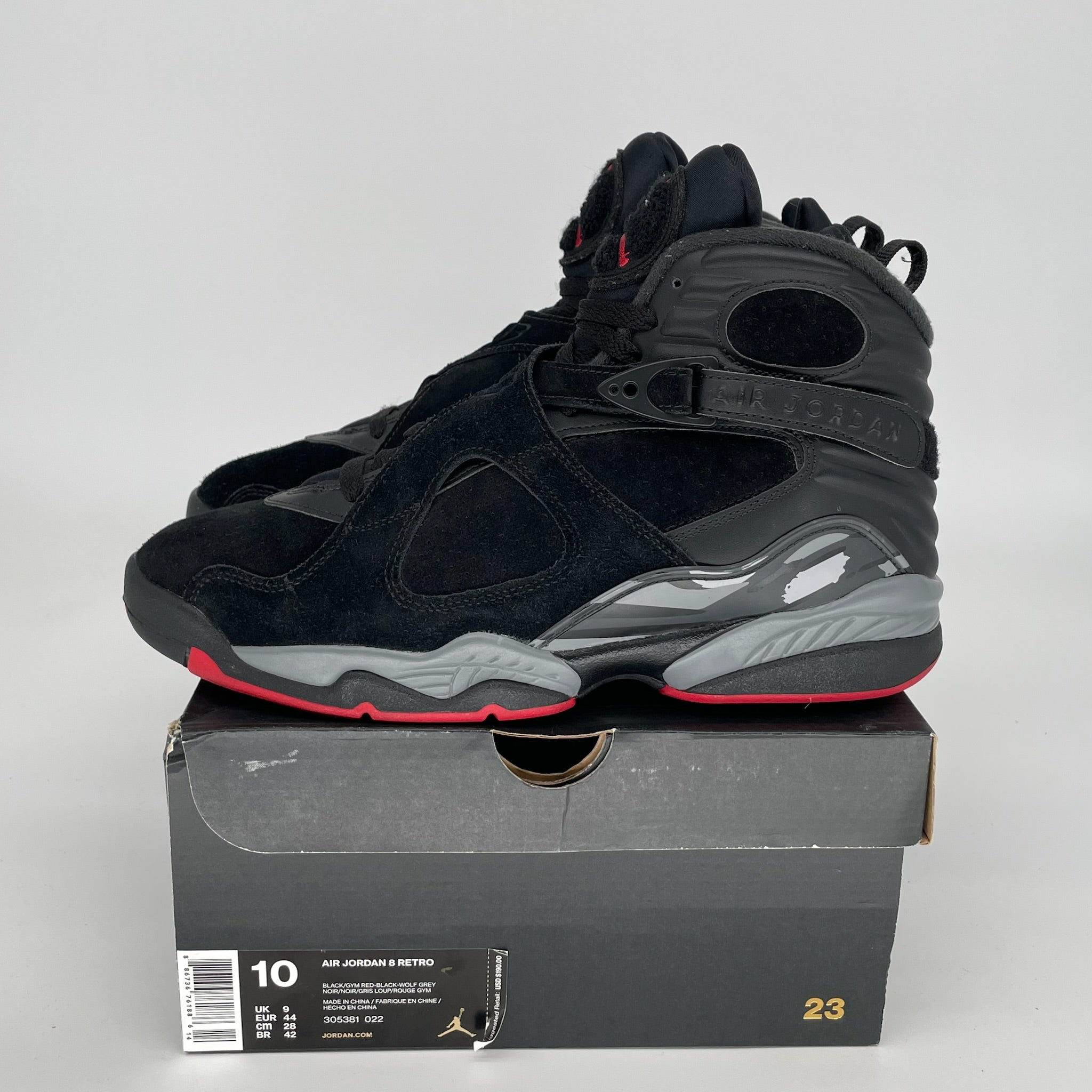 AIR JORDAN 8 BLACK CEMENT SIZE 10 305381-022